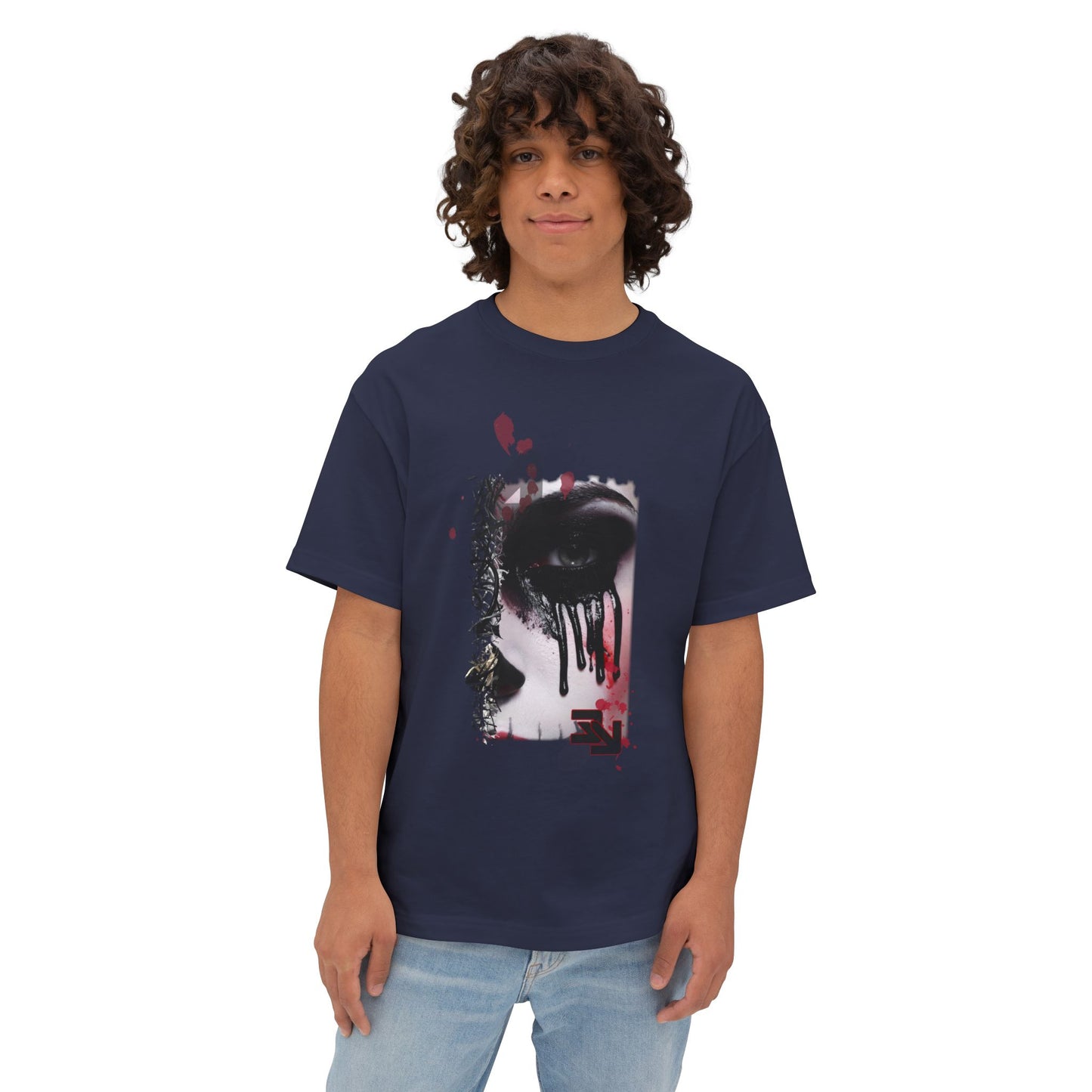 Chic Oversized Graphic Tee - Edgy Art Shirt, Casual Everyday Wear, Fashion Statement, Gift for Art Lovers, Unisex Street Style