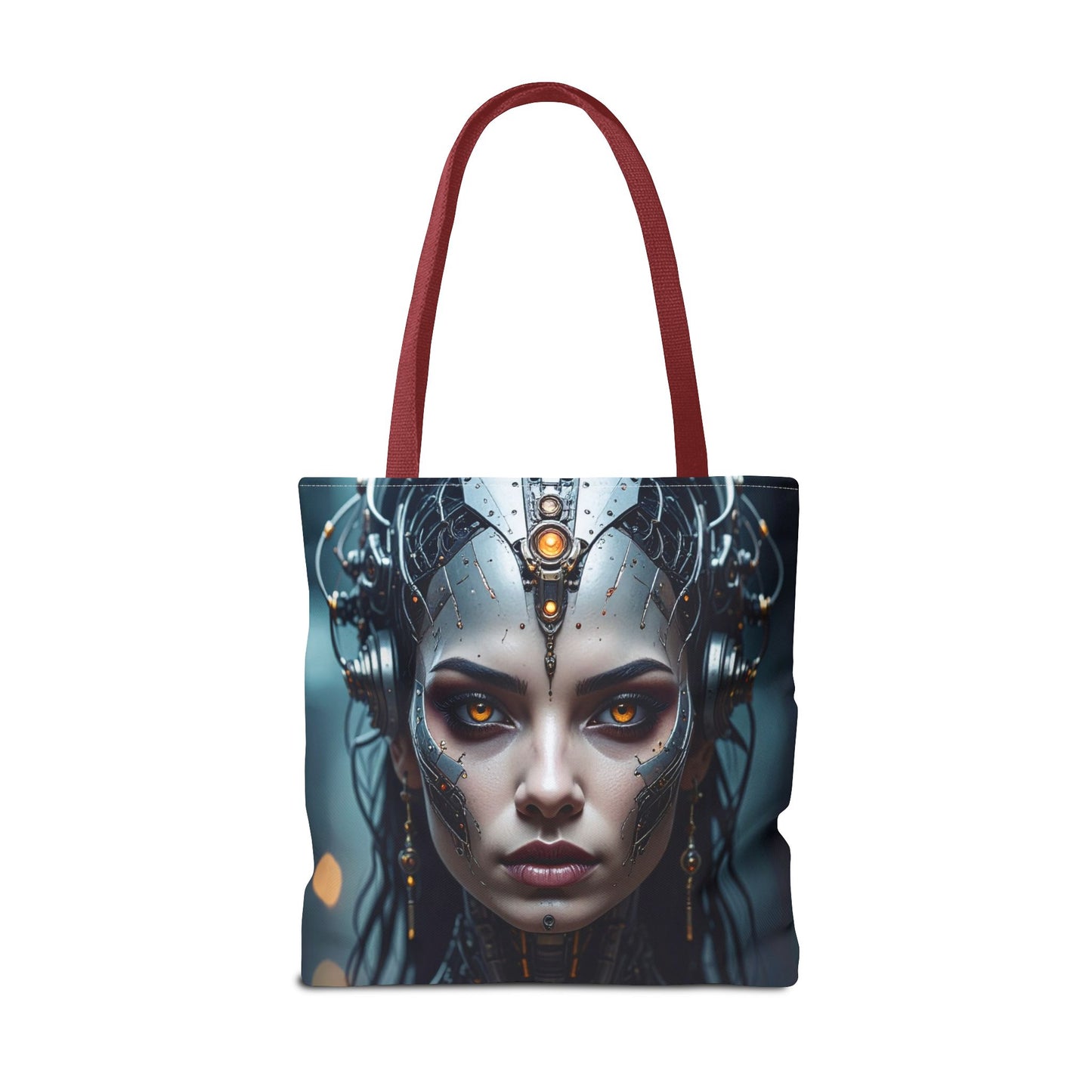 Futuristic Art Tote Bag, Cyberpunk Purse, Unique Shopping Bag, Sci-Fi Style Handbag, Statement Accessory for Geeks