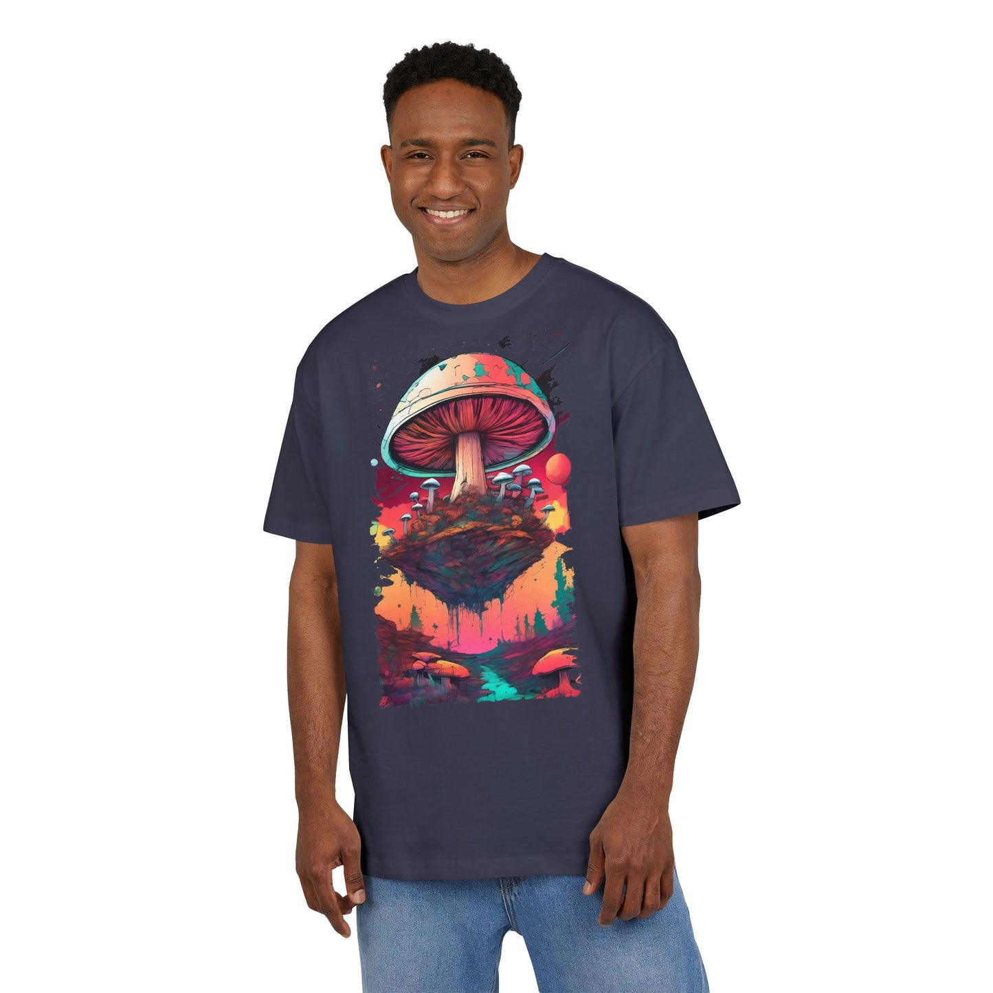 Psychedelic Mushroom Unisex Tee - Oversize Graphic T-Shirt for Festivals, Art Lovers, Gifts, and Casual Wear