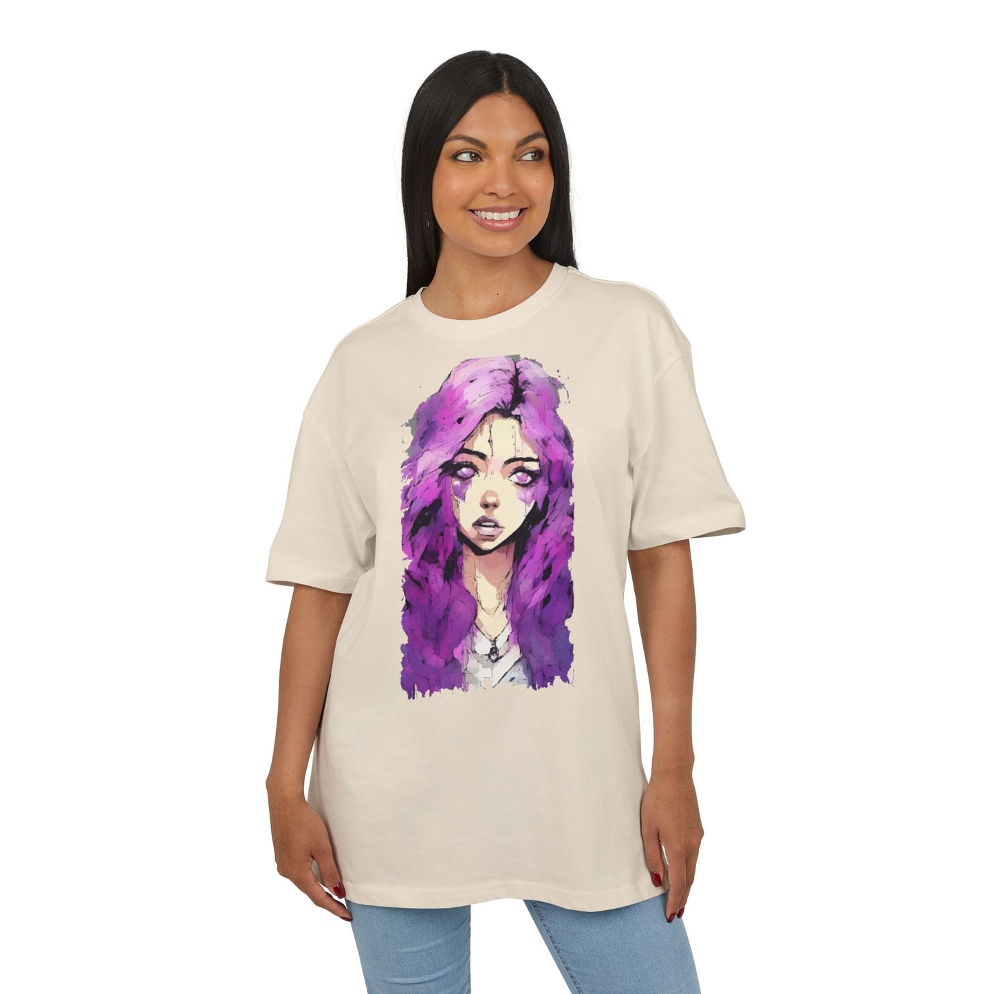 Artistic Oversize Tee - Stylish Women’s Graphic Tee, Casual Streetwear Top, Gift for Her, Unique Art Apparel, Trendy Everyday Wear
