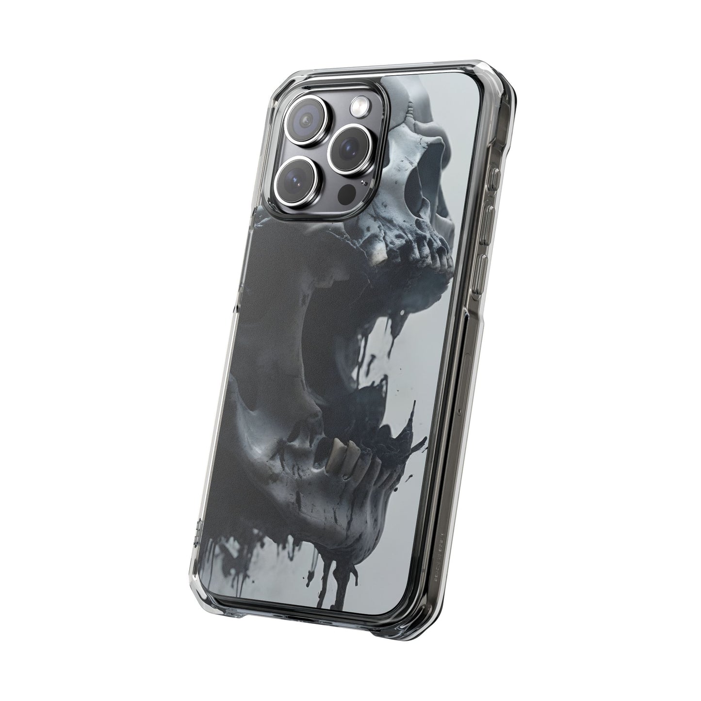 Unique Skull Design Magnetic Clear Impact Cases, Skull Phone Cases, Gothic Accessories, Halloween Gifts, Edgy Mobile Covers
