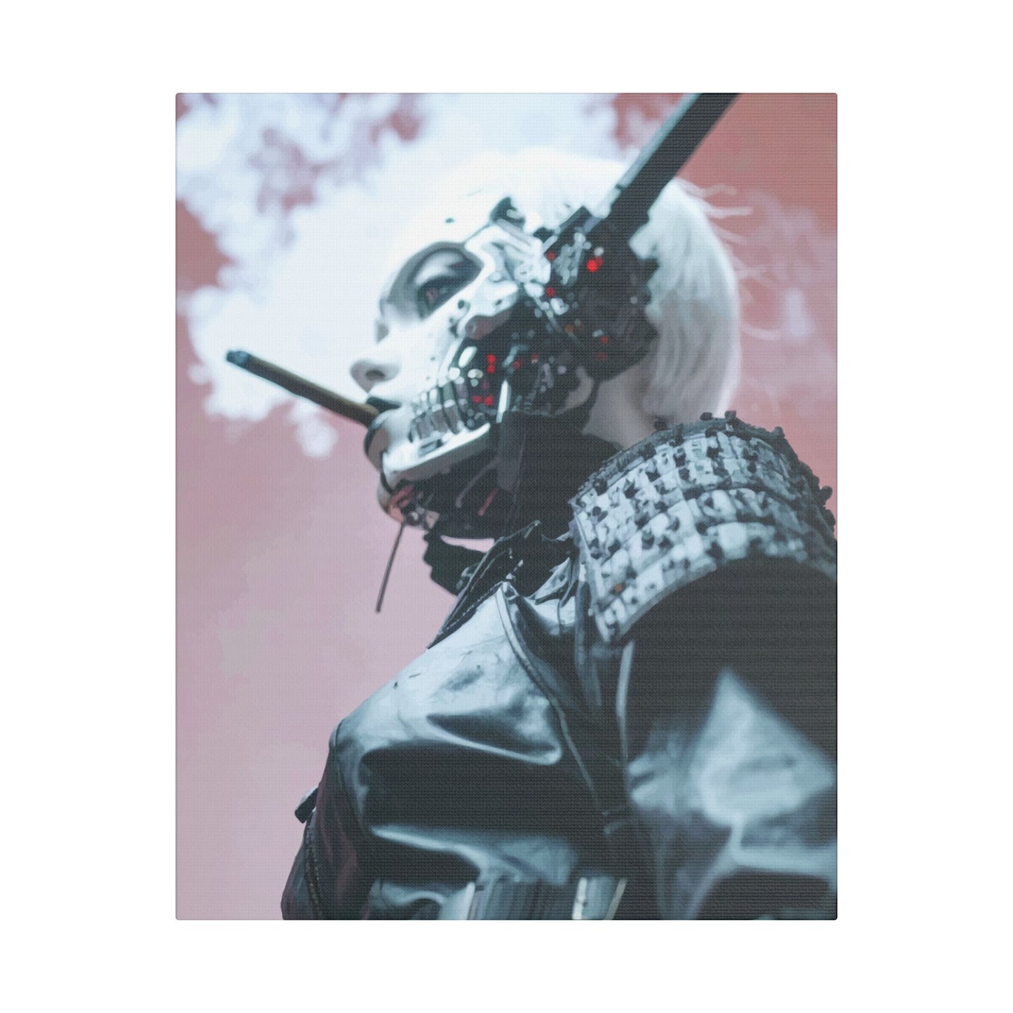 Futuristic Canvas Art, Cyberpunk Wall Decor, Modern Home Aesthetic, Unique Gift for Tech Lovers, Statement Piece for Any Room