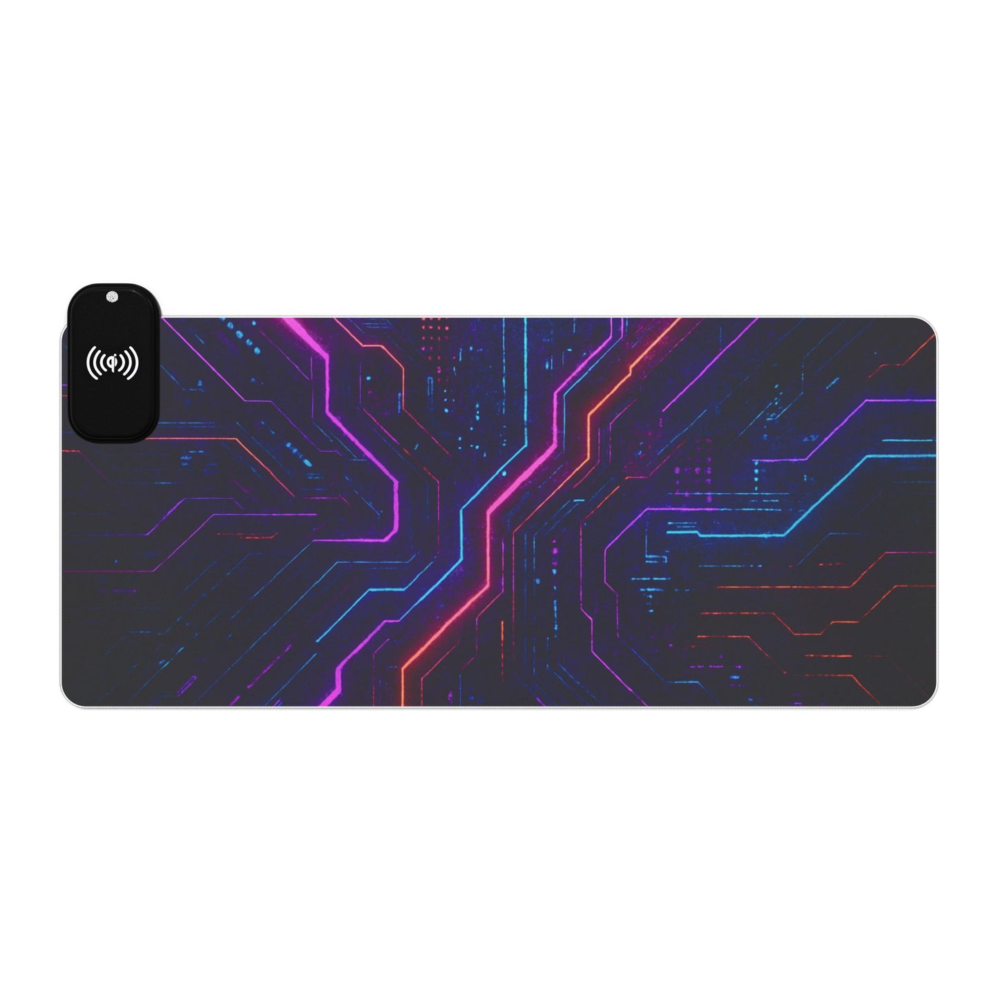 LED Gaming Mouse Pad with Wireless Charging - Futuristic Tech Design, Gamer Accessories, Desk Decor, Birthday Gifts, Game Night Essentials