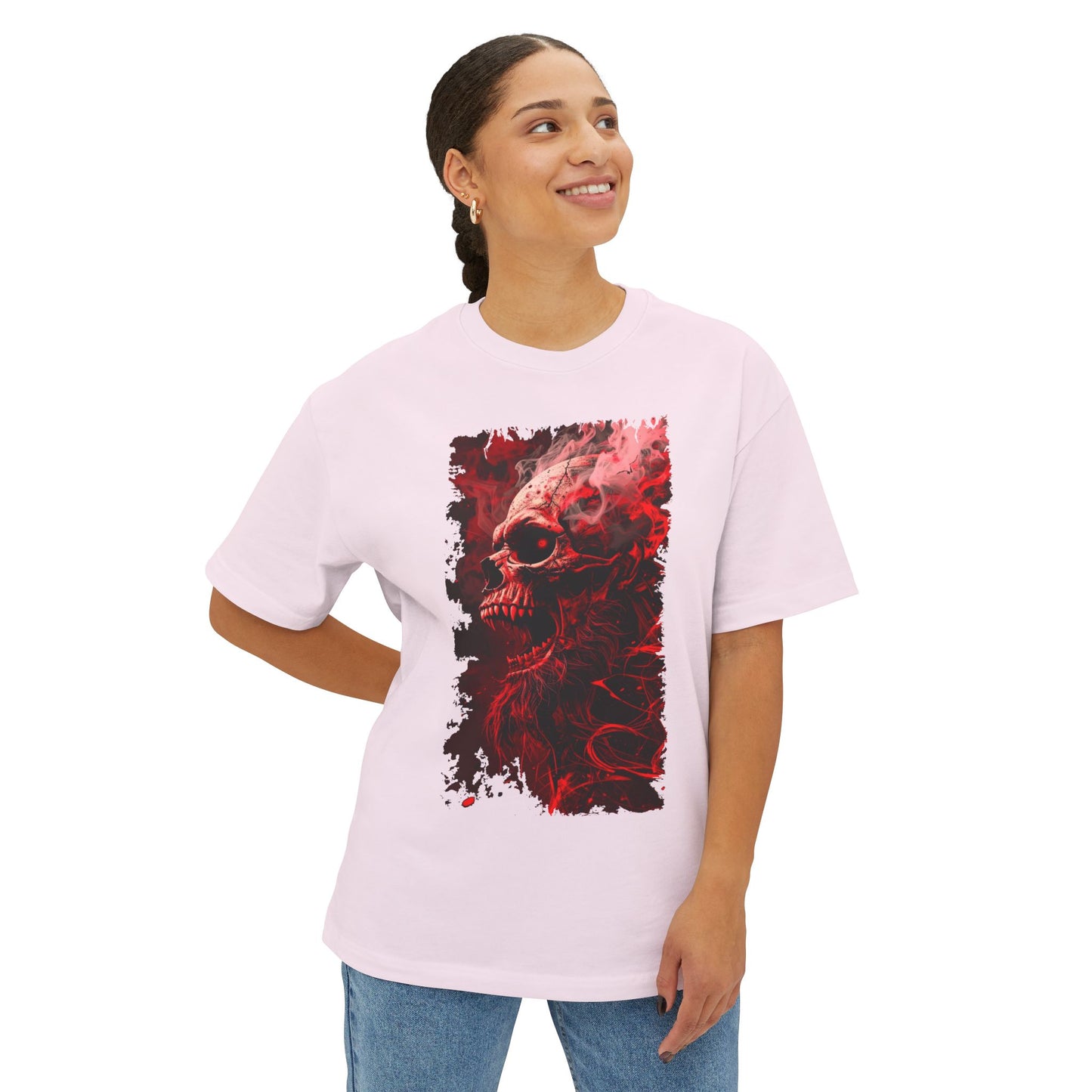 Gothic Skull Graphic Tee, Unisex Oversized T-Shirt, Edgy Streetwear, Halloween Apparel, Alternative Fashion, Gift for Goth Friends