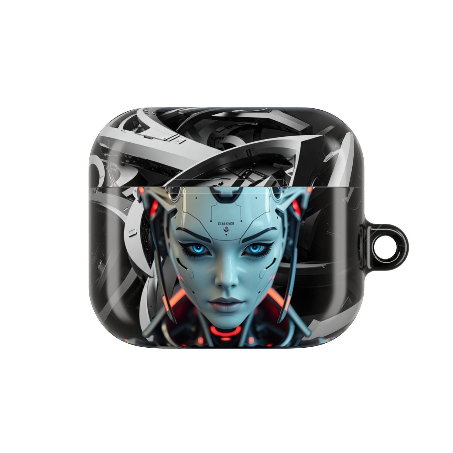 Futuristic AirPod Case with Tech-Inspired Design, Cyberpunk AirPods Holder, Stylish Accessory for Music Lovers, Gift for Gamers