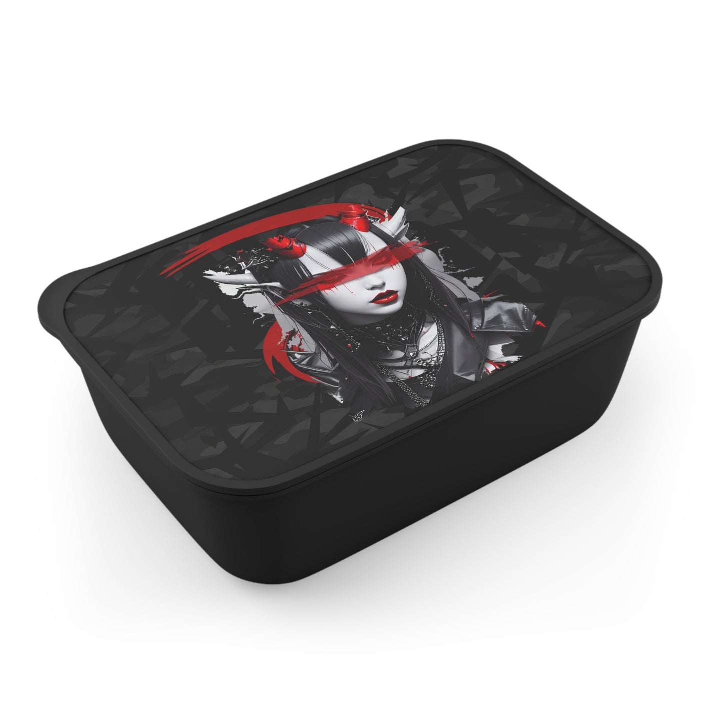 Gothic Bento Box with Utensils, Unique Lunch Container, Kawaii Bento, Anime Style Lunchbox, Gift for Food Lovers, Dark Aesthetic
