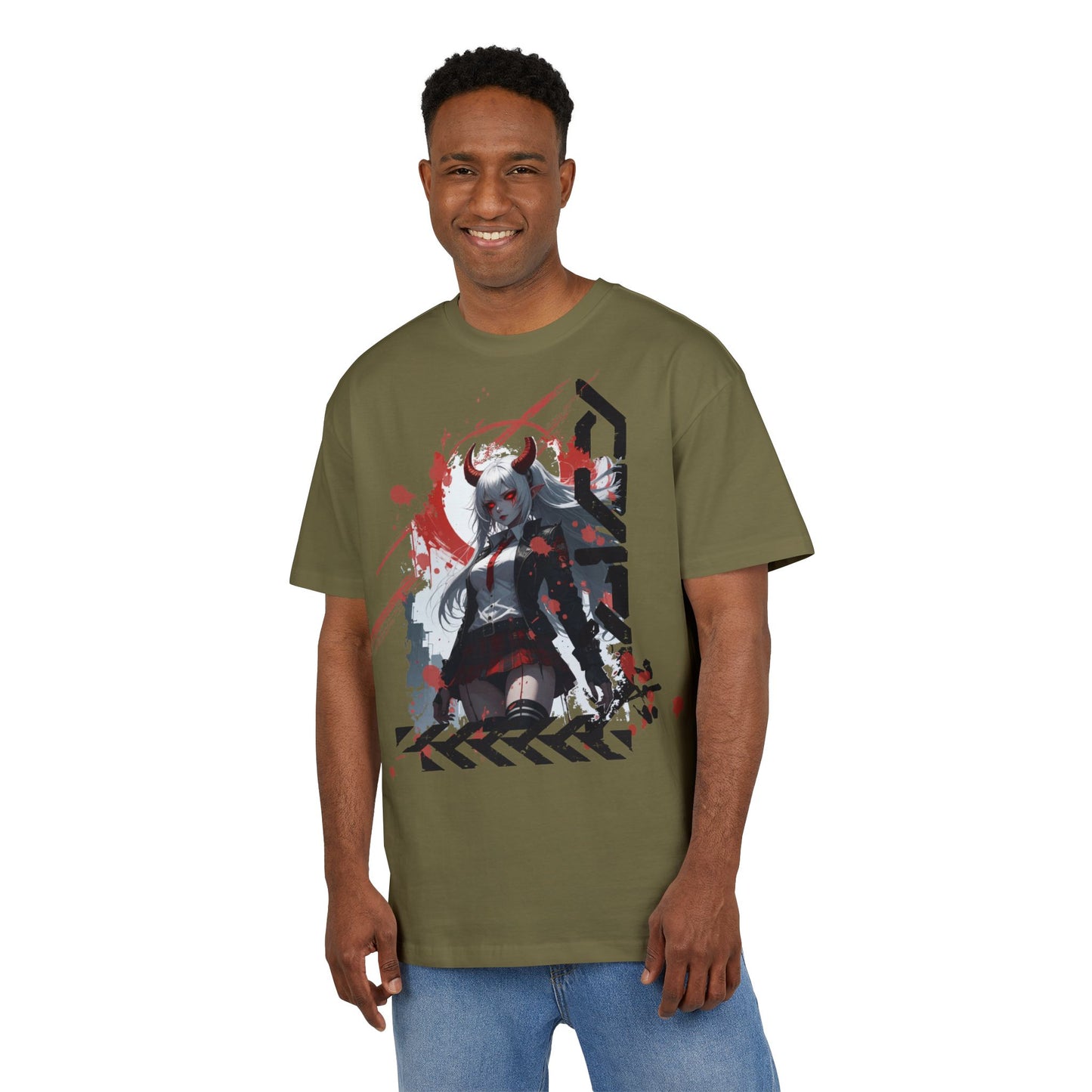 Unique Graphic Loose Fit Tee, Oversized T-Shirt, Streetwear Style, Trendy Casual Wear, Gift for Anime Lovers, Art-Inspired Fashion