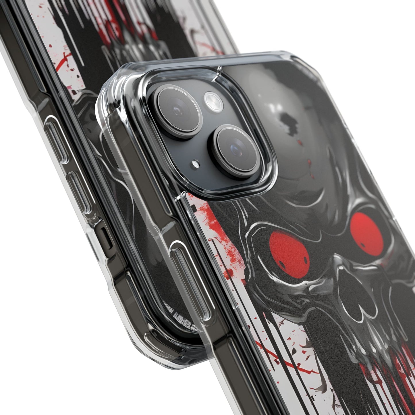 Edgy Skull Design Phone Case, Unique Protective Case, Magnetic Impact Case, Halloween Gift, Skull Lover Accessory