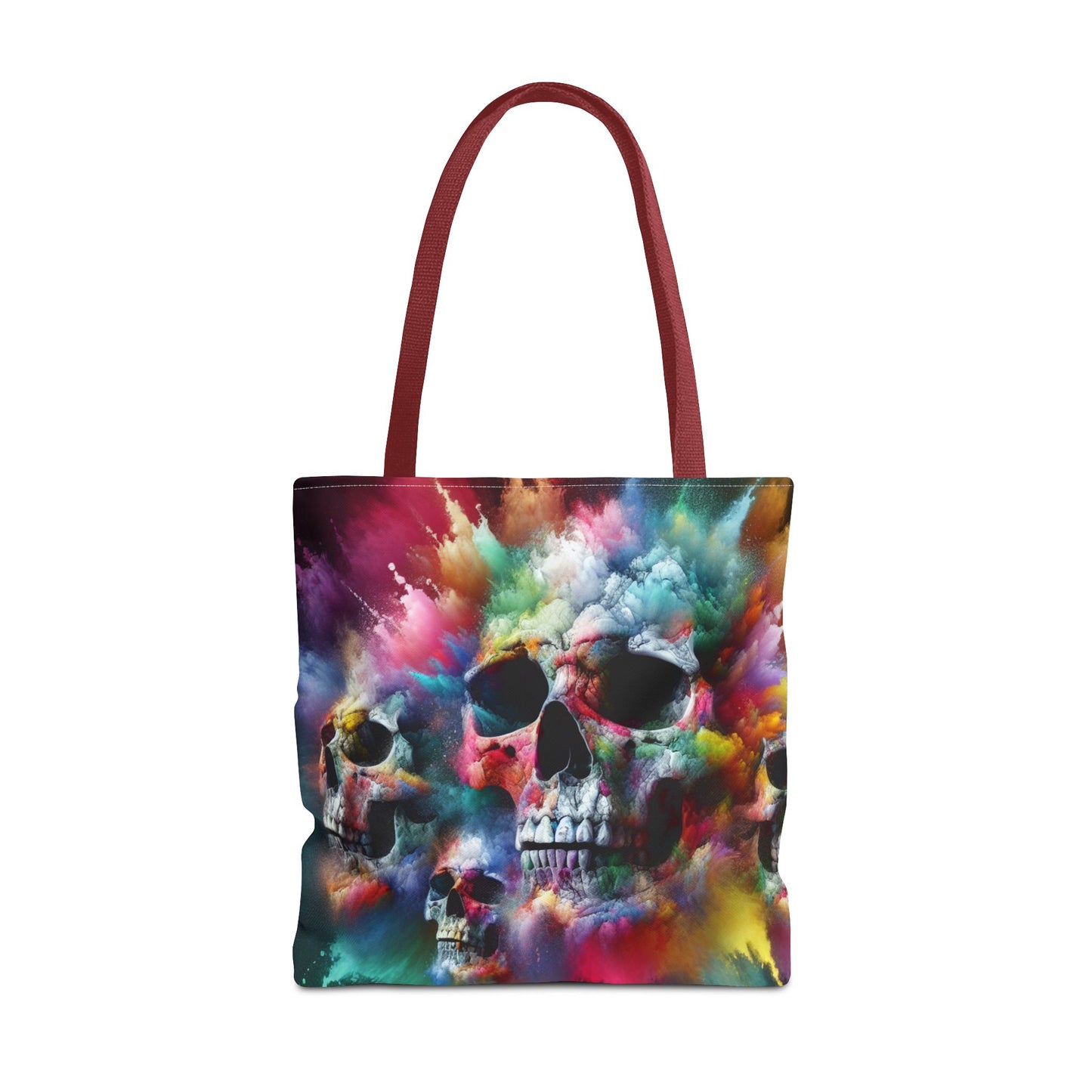 Colorful Skull Tote Bag - Artistic AOP Design, Perfect for Festivals, Everyday Use, Gift for Art Lovers, Boho Vibes