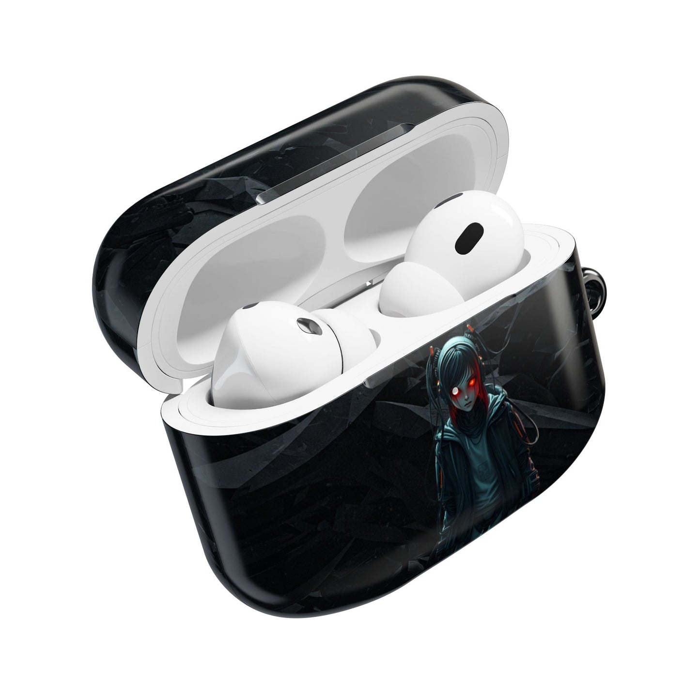 Edgy AirPod Case for Teens, Stylish Headphone Cover, Trendy Tech Accessory, Perfect for Gift Giving, Black Minimalist Design