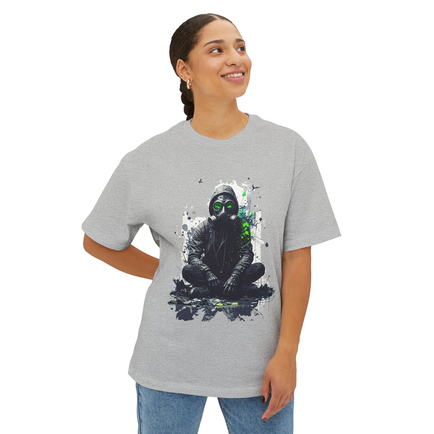Gritty Street Art Boxy Tee, Unisex Tee, Graphic Tee, Oversized T-Shirt, Urban Fashion, Unique Gift, Casual Wear