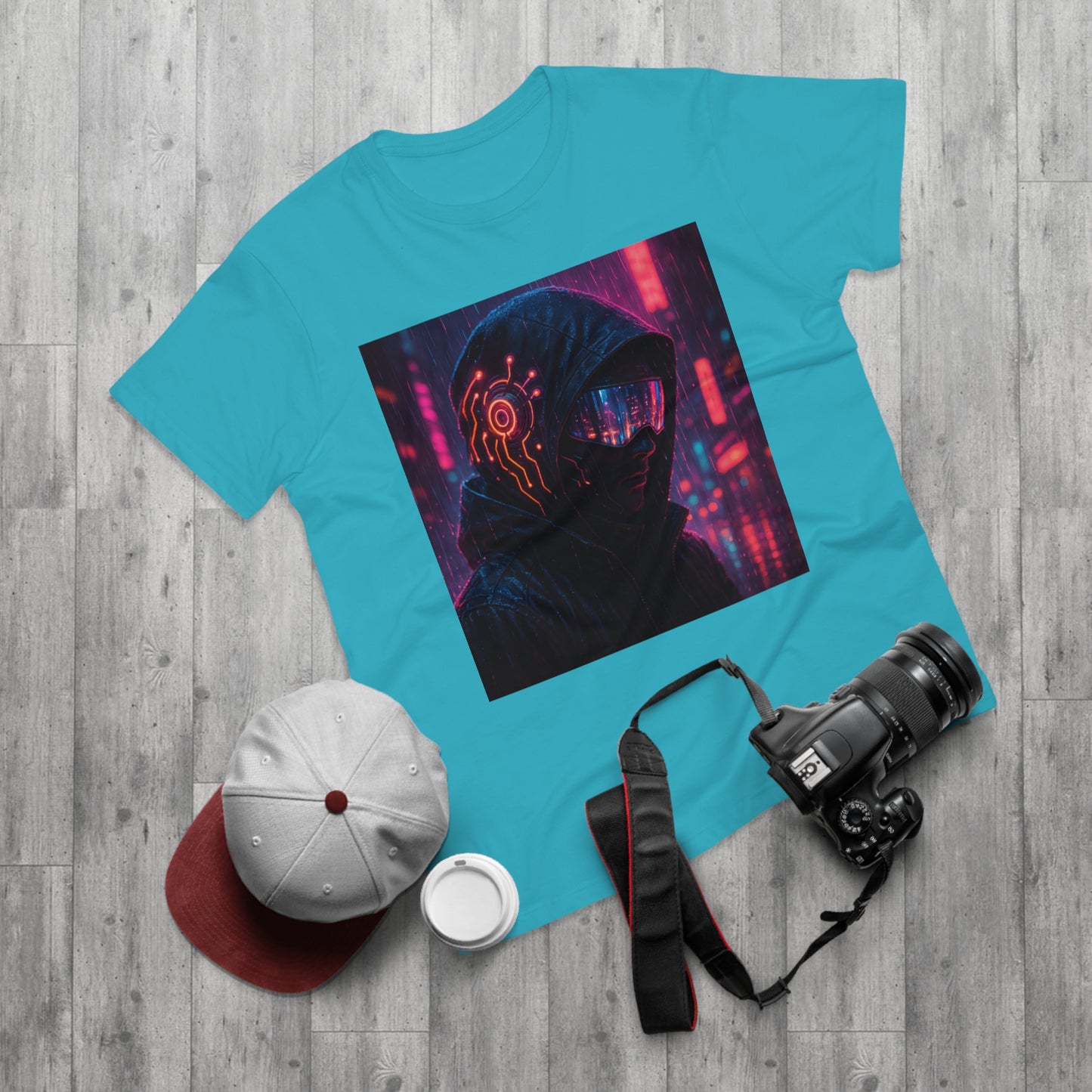 Cyberpunk Graphic Tee for Men & Women, Futuristic Streetwear, Perfect Gift for Gamers, Casual Wear for Tech Enthusiasts, Urban Style T-Shirt