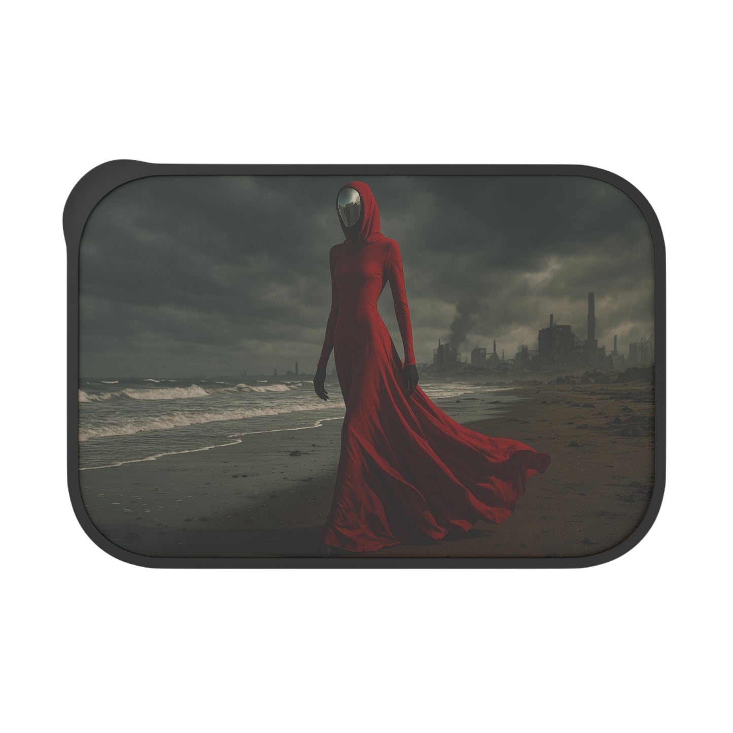 Dark Elegance Bento Box with Utensils, Stylish Meal Prep Container, Eco-Friendly Lunch Box, Gift for Foodies, Unique Kitchenware