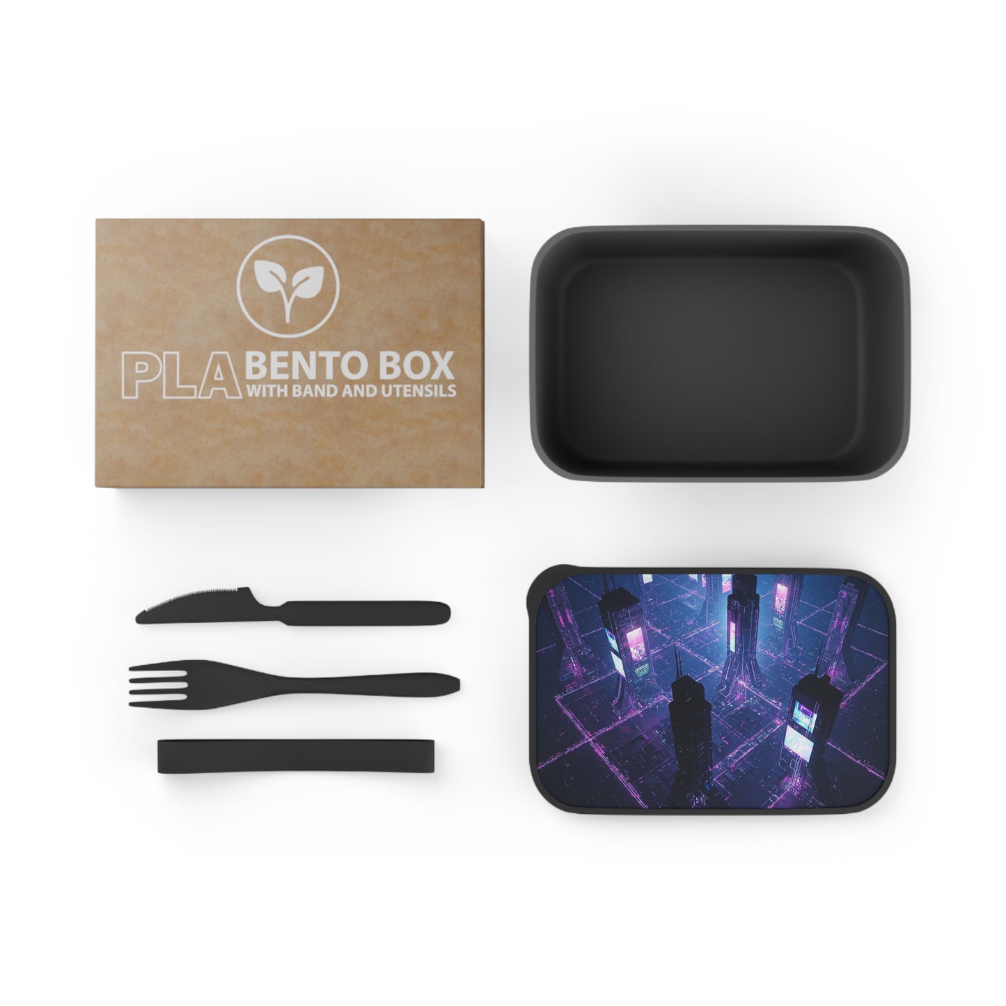 Futuristic Bento Box, Eco-Friendly Lunch Container, Stylish Meal Prep, Gift for Foodies, Sci-Fi Lunchbox with Utensils