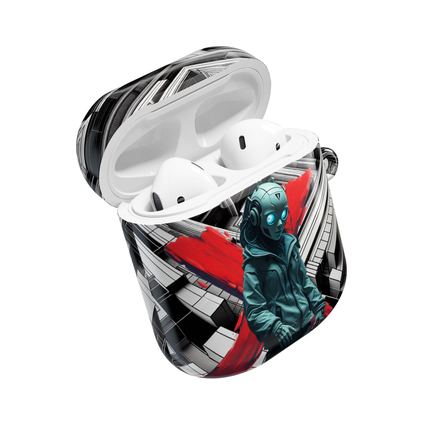 Urban Graffiti Cyber AirPod Case, Unique AirPods Cover, Stylish Gadget Accessory, Tech Gift for Him/Her, Music Lover's Protection