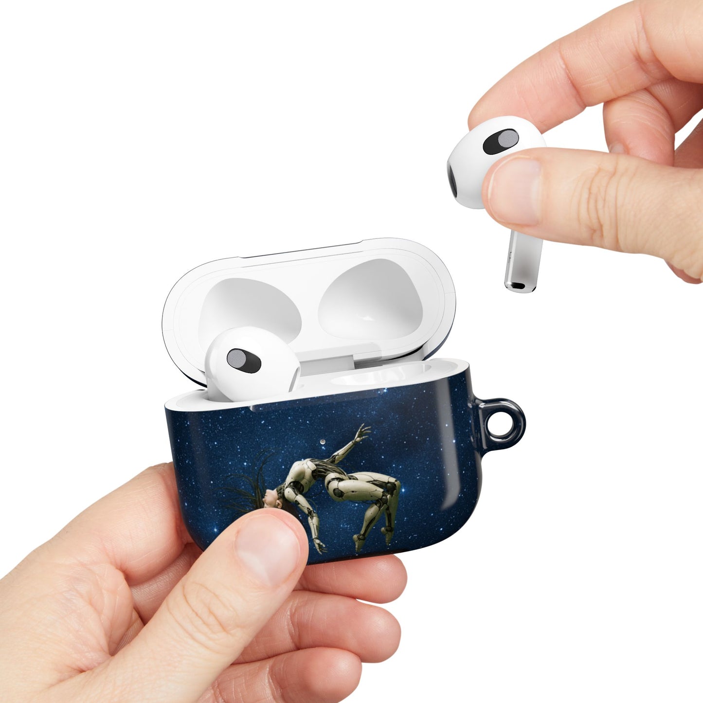 Cosmic AirPod Case, Galaxy Phone Accessory, Unique Gift for Music Lovers, Astronaut Design, Starry Night Protection