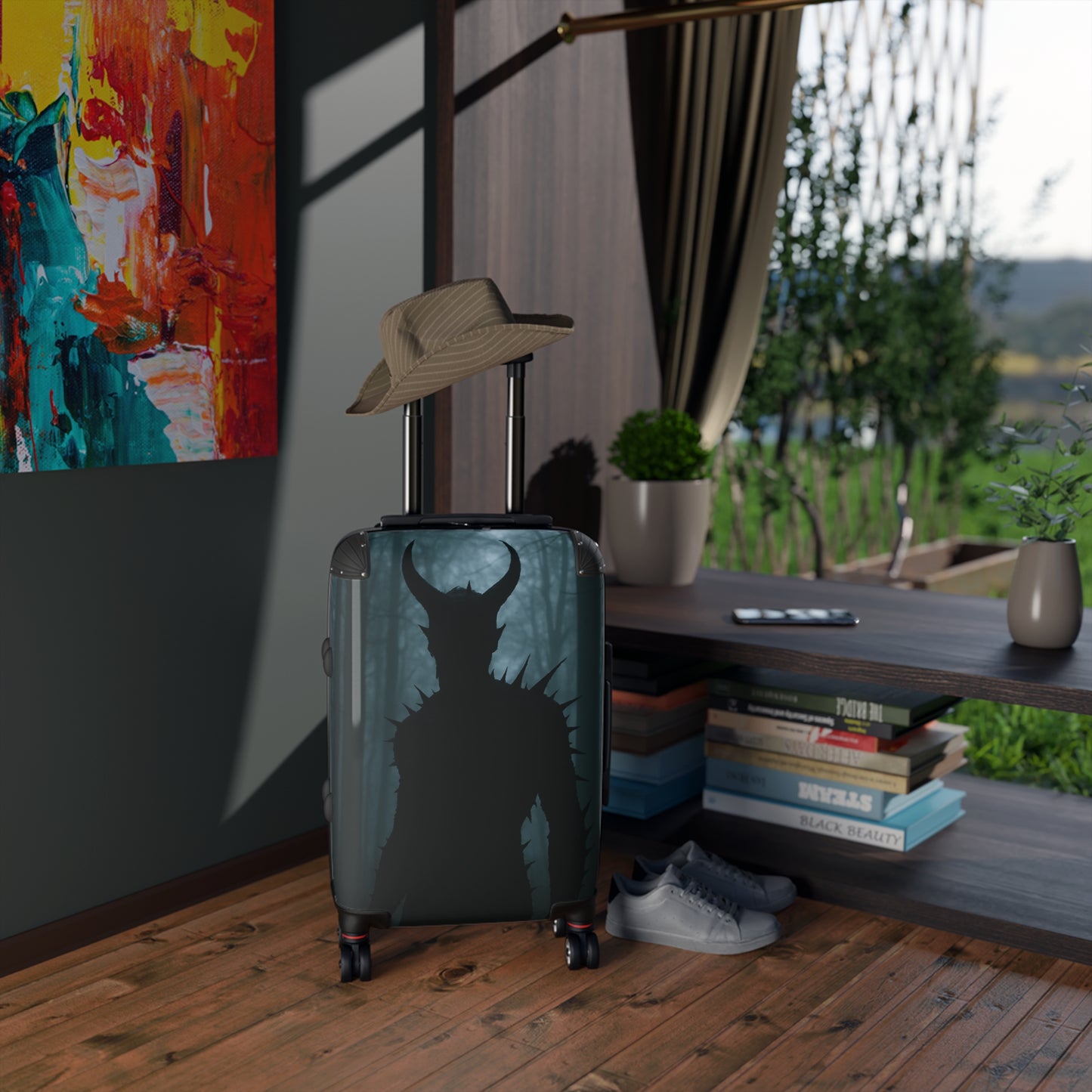 Horror-Themed Suitcase for Adventurers, Travel Luggage, Spooky Travel Accessory, Unique Gift for Travelers, Halloween Suitcase