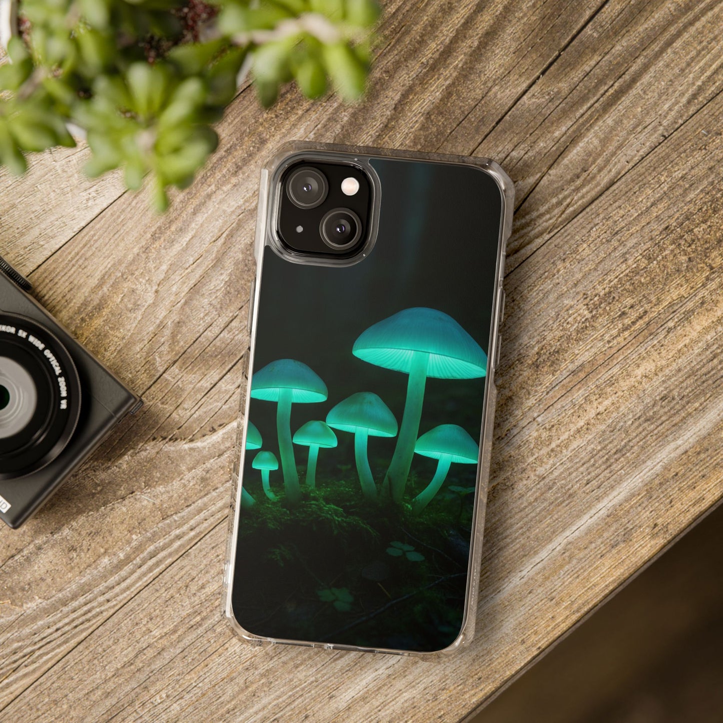 Glowing Mushroom iPhone Case, Unique Cellphone Protector, Gift for Nature Lovers, Eco-Friendly Tech Accessory