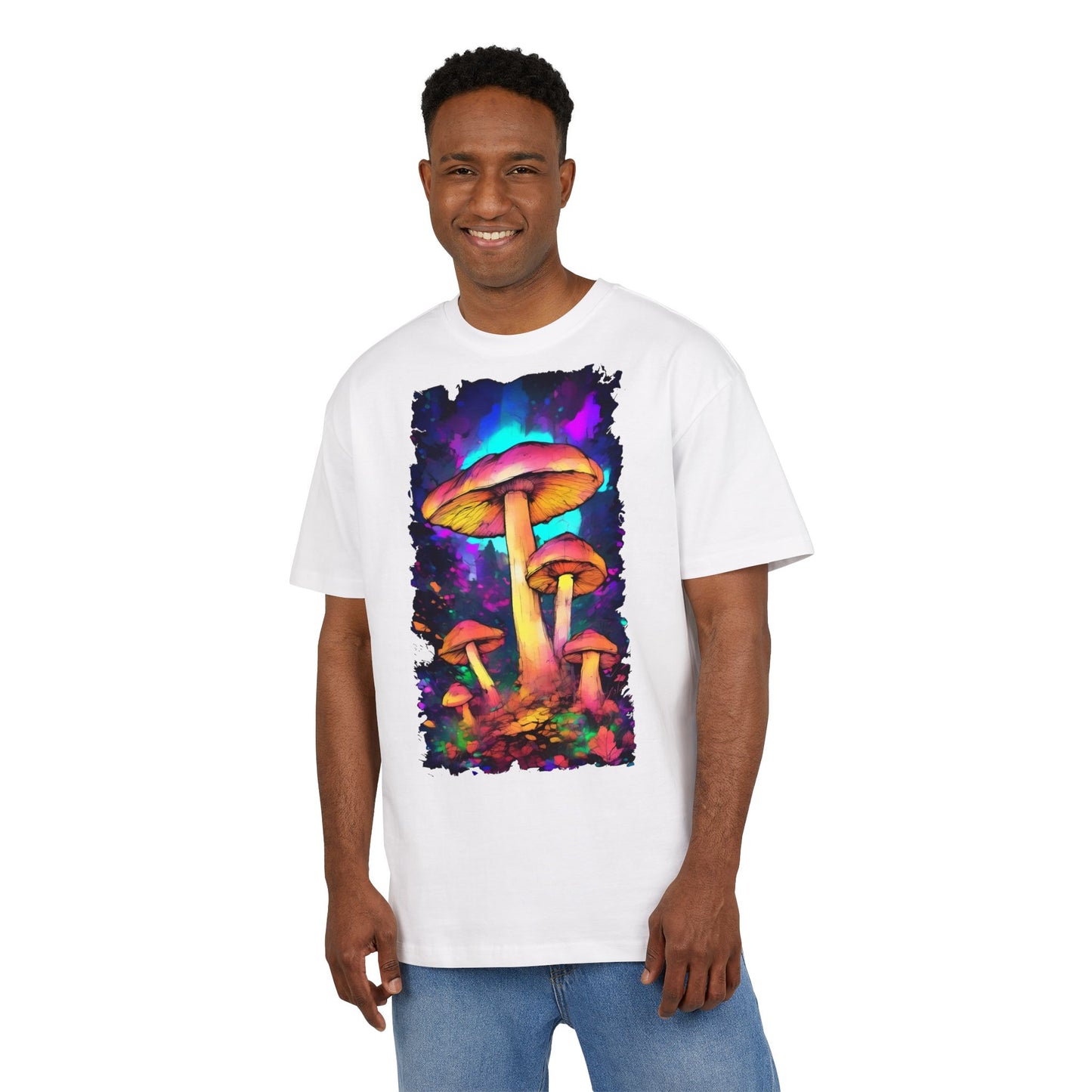 Psychedelic Mushroom Oversize Tee, Unisex Graphic Tee, Casual Summer Shirt, Gift for Nature Lovers, Festival Fashion