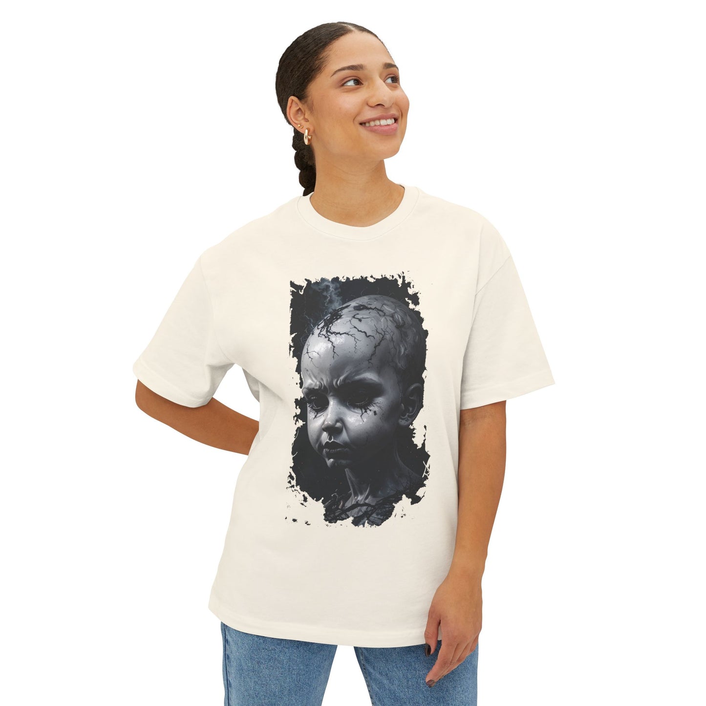Edgy Unisex Oversized Tee - Streetwear Graphic Top, Casual Style, Everyday Wear, Unique Gift, Alternative Fashion