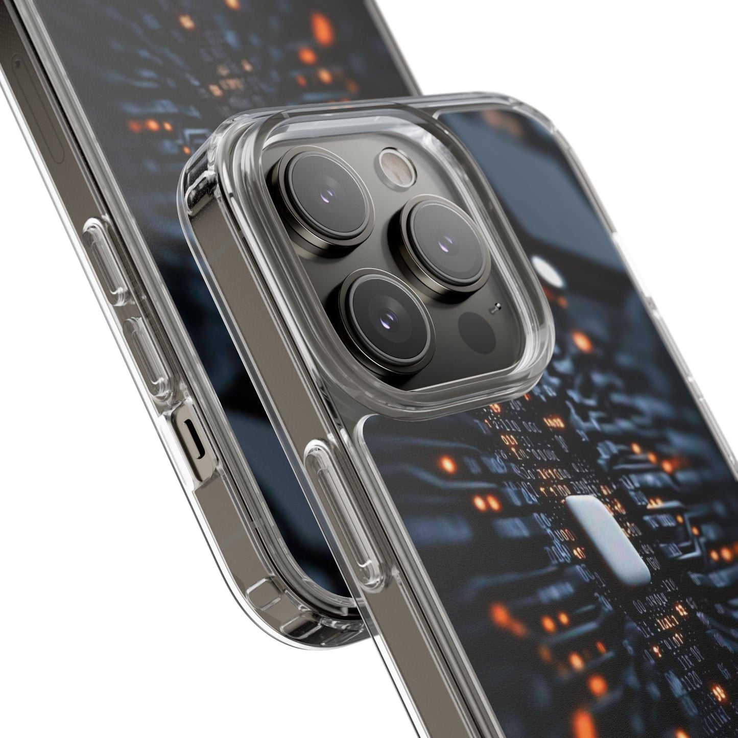 Clear Phone Case with Cyber Print