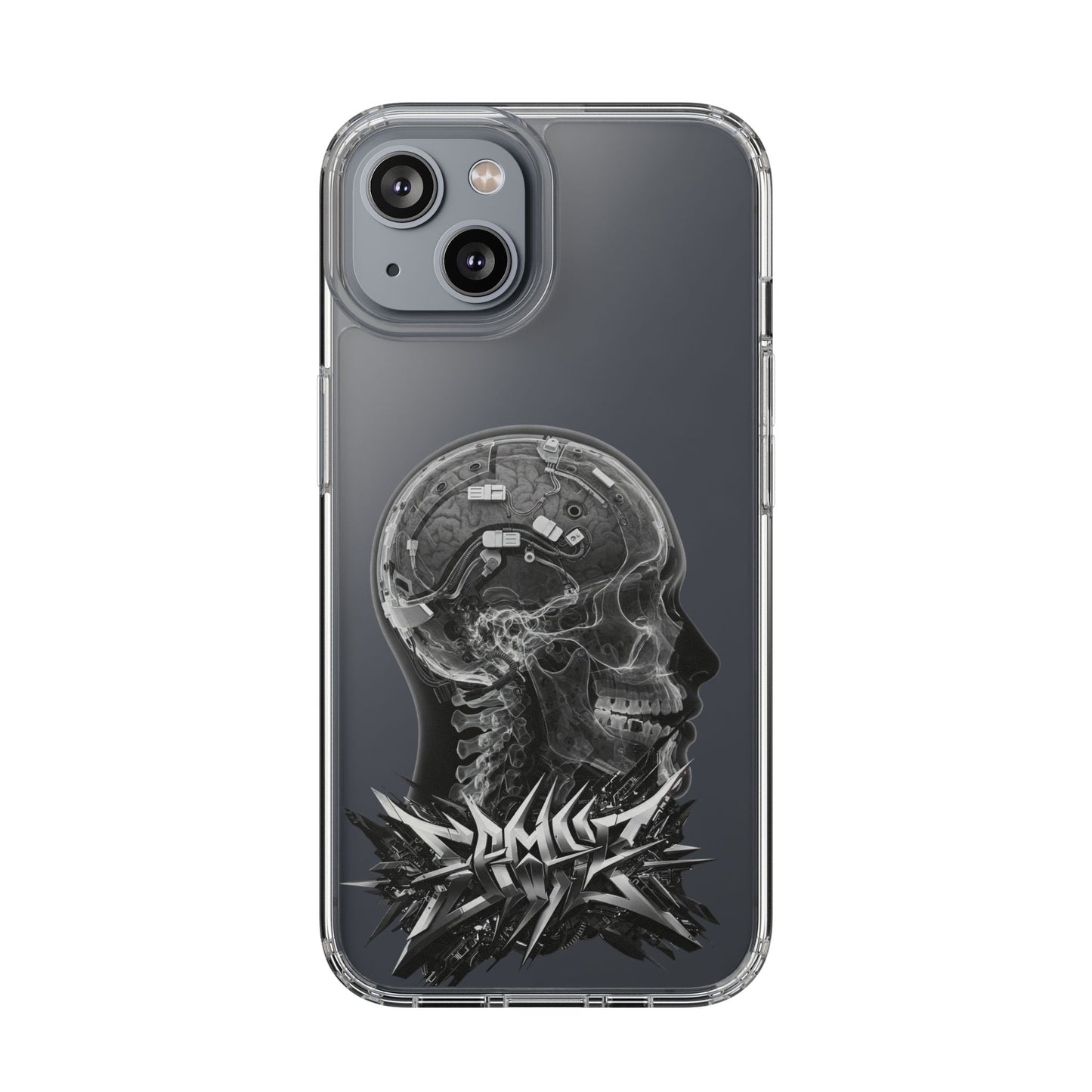 Skull Design Clear Phone Case - Unique Aesthetic for Tech Lovers