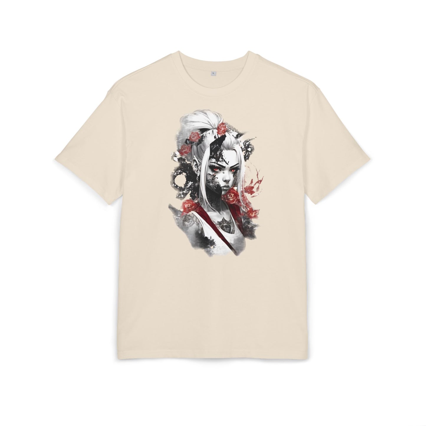 Artistic Unisex Heavy Oversize Tee - Bold Floral Graphics