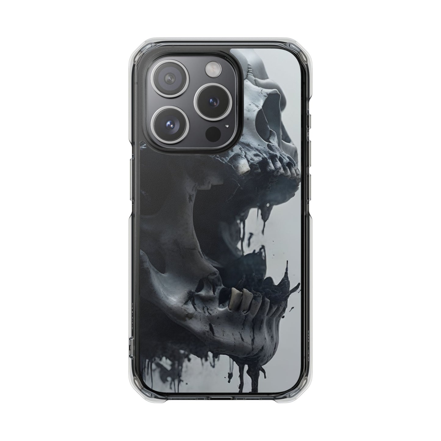 Unique Skull Design Magnetic Clear Impact Cases, Skull Phone Cases, Gothic Accessories, Halloween Gifts, Edgy Mobile Covers