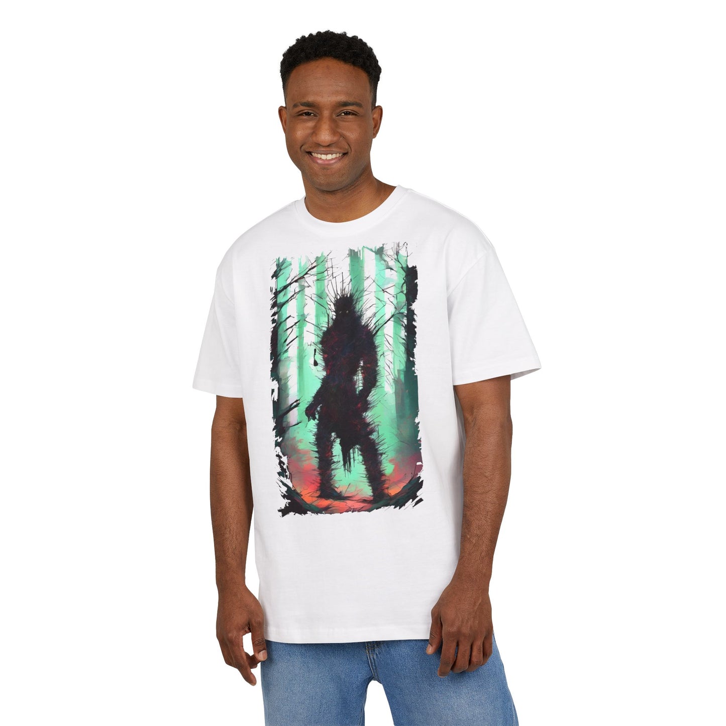 Unisex Oversized Graphic Tee with Forest Silhouette | Comfy Casual Wear, Gift for Nature Lovers, Ideal for Camping, Hiking, Everyday Style