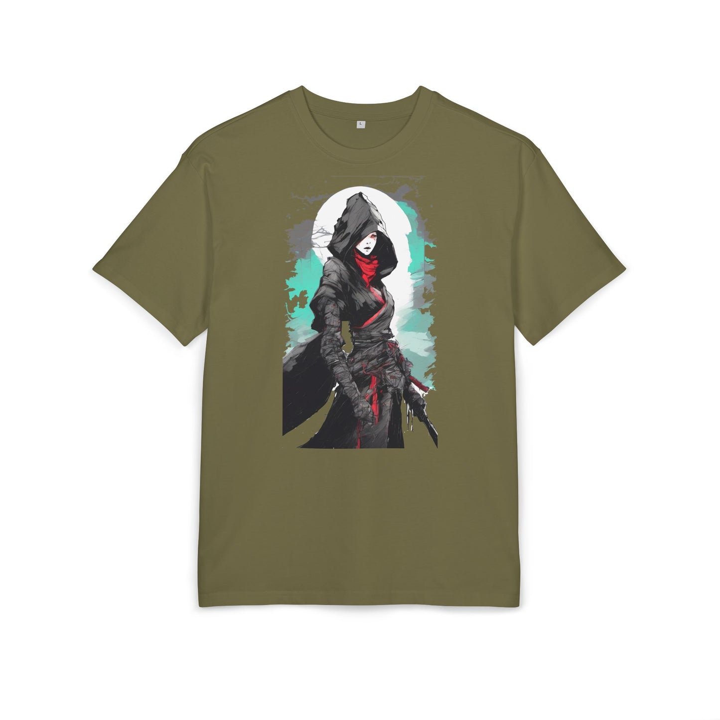 Hooded Warrior Oversize Tee | Unisex Graphic Shirt | Comfortable Casual Wear | Perfect for Comic Con, Gift for Gamers, Streetwear Fashion
