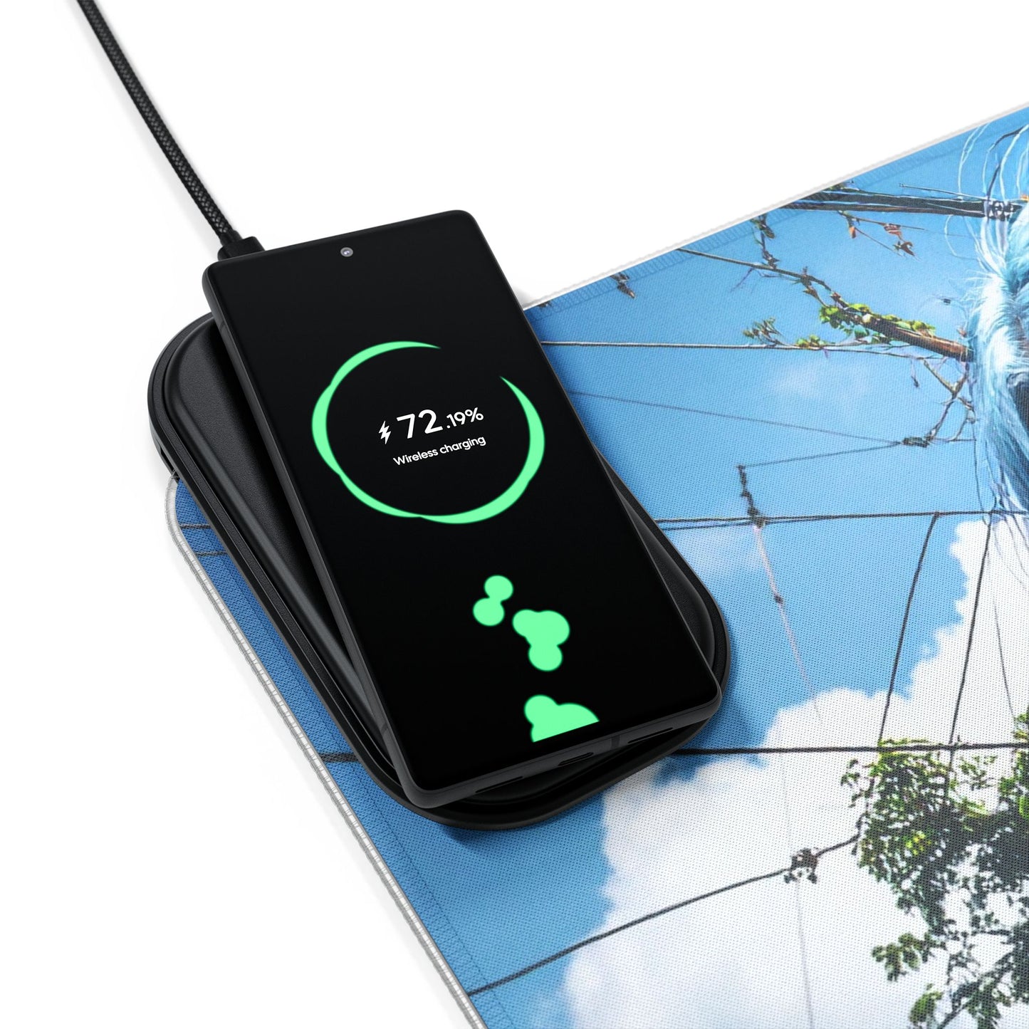 LED Gaming Mouse Pad with Wireless Charging Station - Perfect for Gamers, High-Tech Desk Accessory, Unique Gift for Tech Lovers