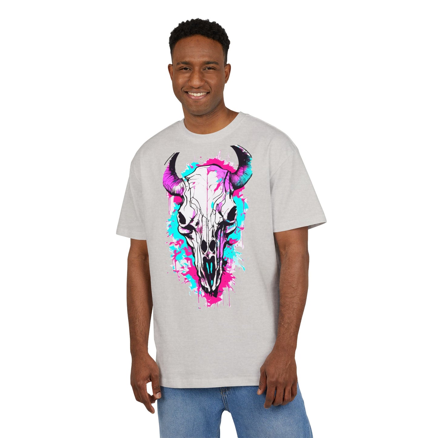 Vibrant Skull Graphic Tee for Art Lovers, Casual Wear, Unique Gift, Festival Apparel, Street Style Fashion