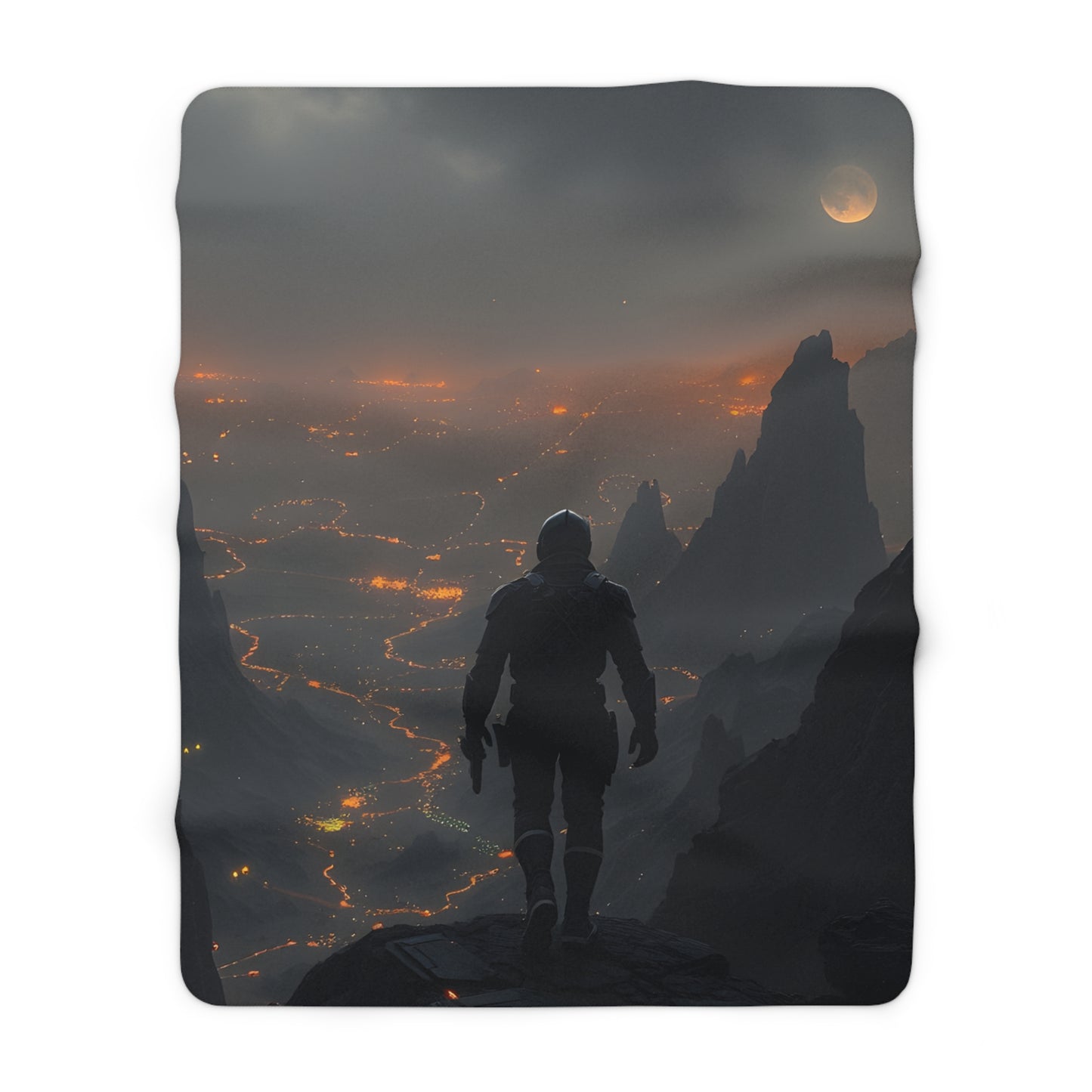 Adventure Skyline Sherpa Fleece Blanket - Cozy Throw for Stargazers & Dreamers