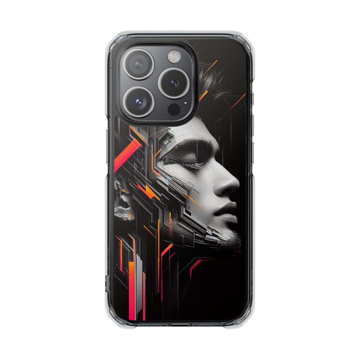 Magnetic Clear Impact Cases with Abstract Graphic, Stylish Phone Protection, Modern Gift for Tech Lovers, Unique Case