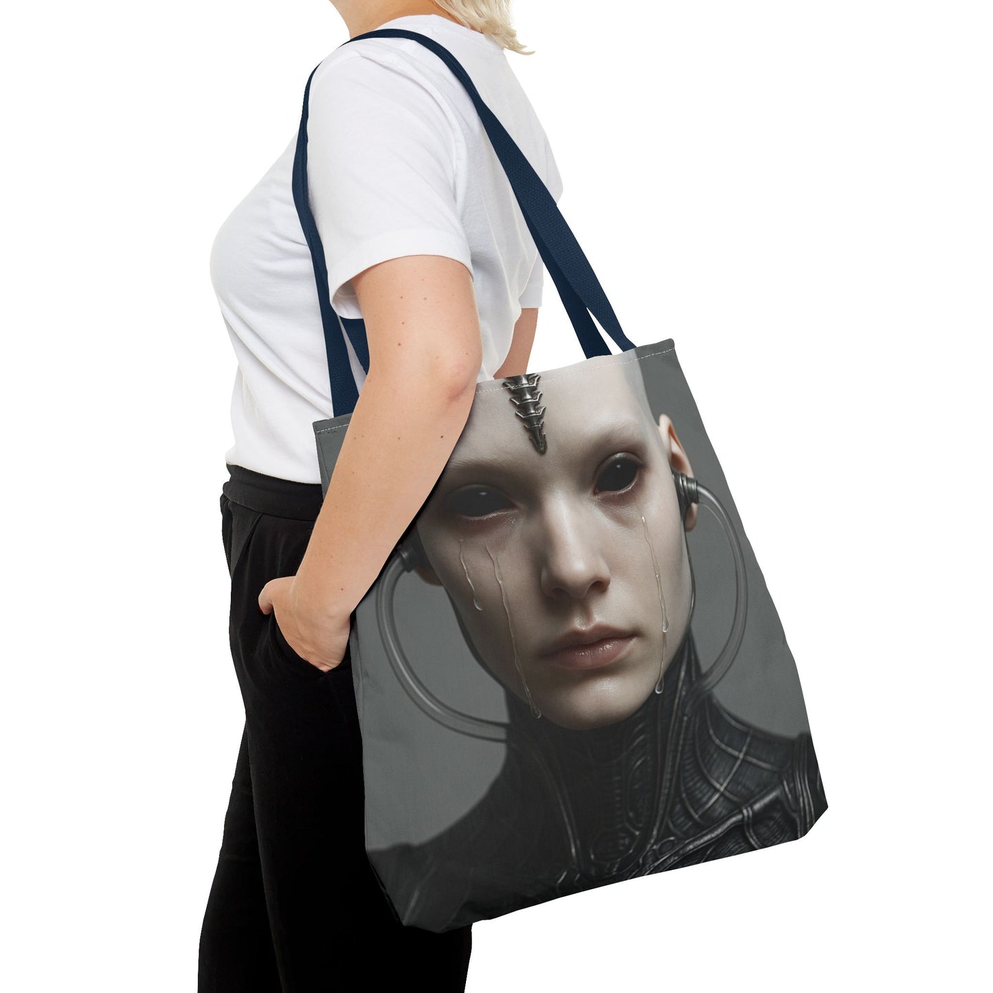 Futuristic AOP Tote Bag | Sci-Fi Style for Everyday Use, Gift for Geek Culture, Urban Accessories, Fashionable Shopping Bag