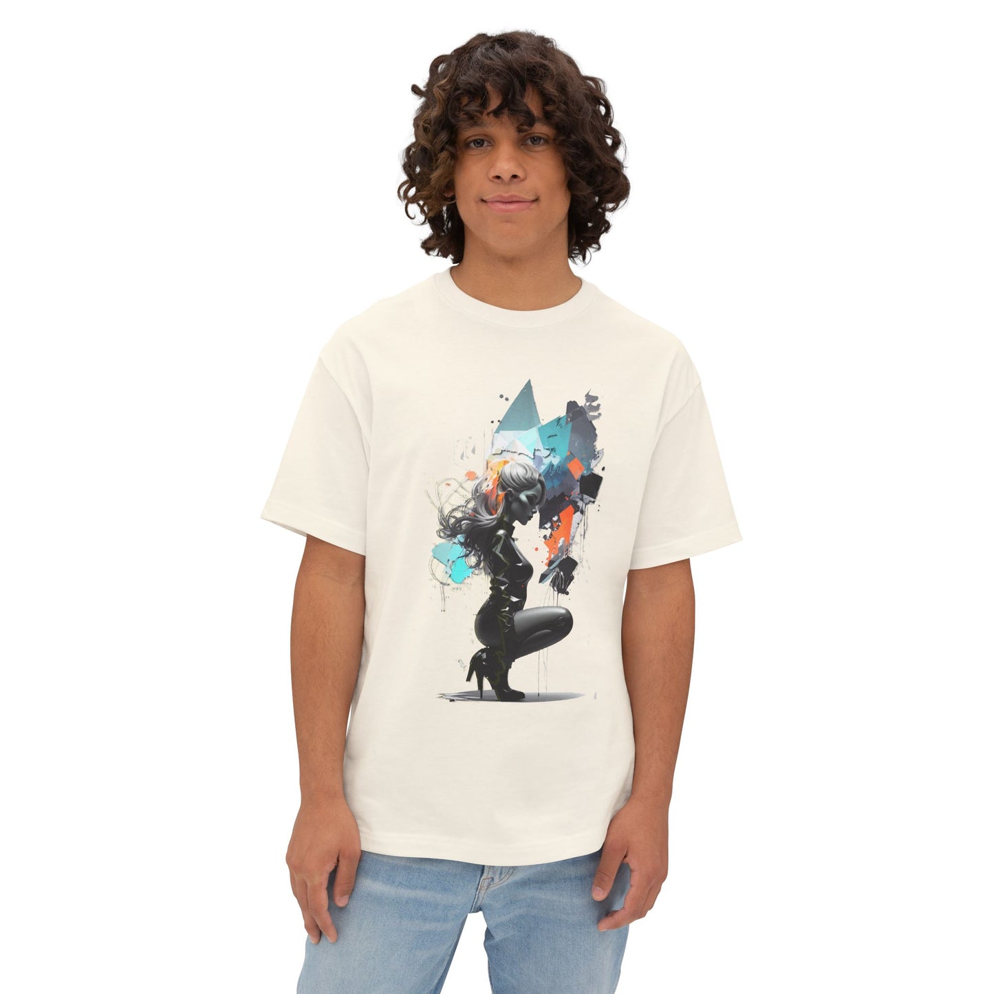 Artistic Unisex Oversized Boxy Tee - Trendy Graphic T-Shirt, Casual Wear, Gift for Art Lovers, Summer Outfit, Streetwear Style