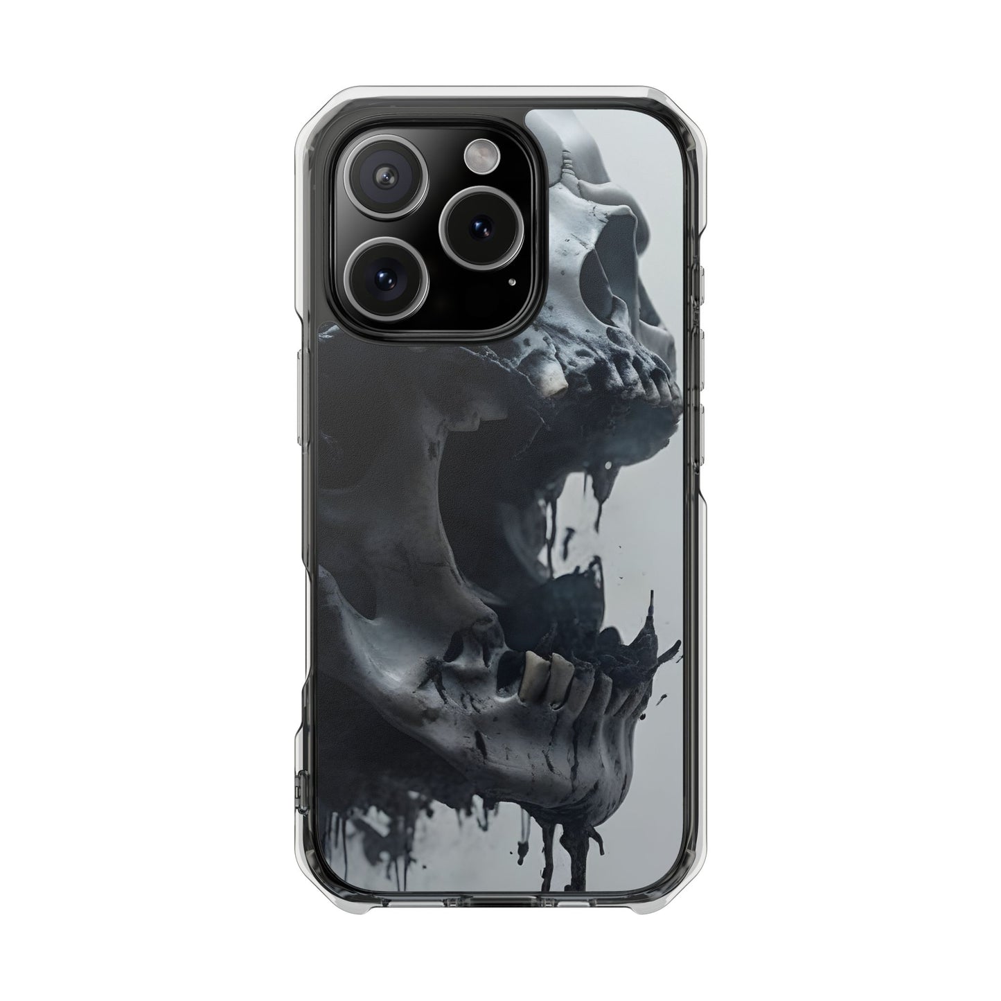 Unique Skull Design Magnetic Clear Impact Cases, Skull Phone Cases, Gothic Accessories, Halloween Gifts, Edgy Mobile Covers