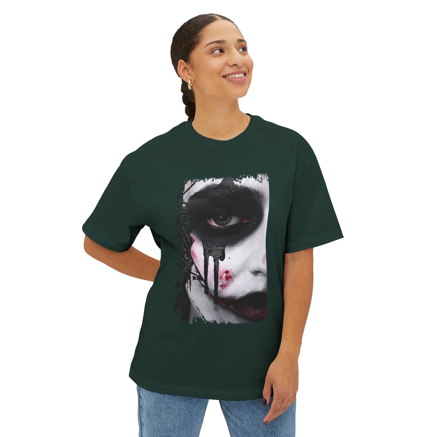 Gothic Art Oversized Tee, Unisex Graphic Shirt, Dark Art Apparel, Spooky Casual Fashion, Unique Streetwear