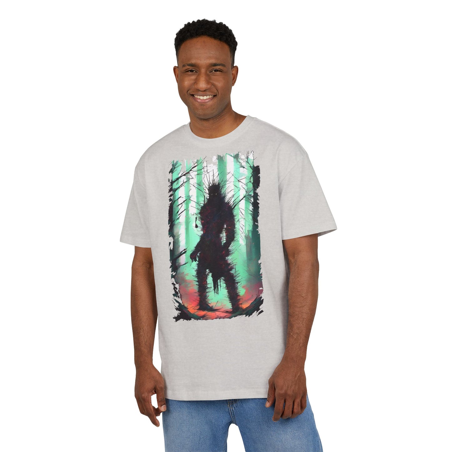 Unisex Oversized Graphic Tee with Forest Silhouette | Comfy Casual Wear, Gift for Nature Lovers, Ideal for Camping, Hiking, Everyday Style