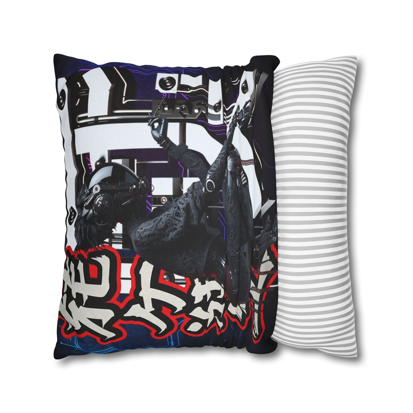 Futuristic Robot Art Square Pillowcase - Unique Home Decor for Tech Lovers