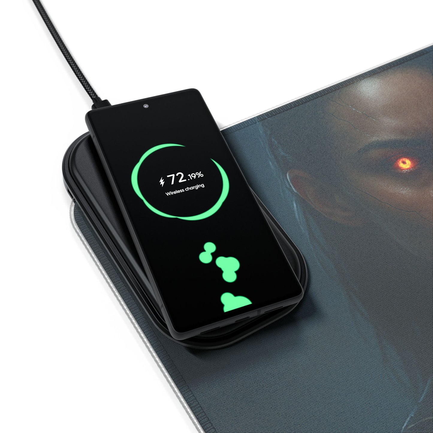 LED Gaming Mouse Pad with Wireless Charging - Game Over Design, Computer Accessory, Gamer Gift, Desk Decor, LED Light Pad, Gaming Desk