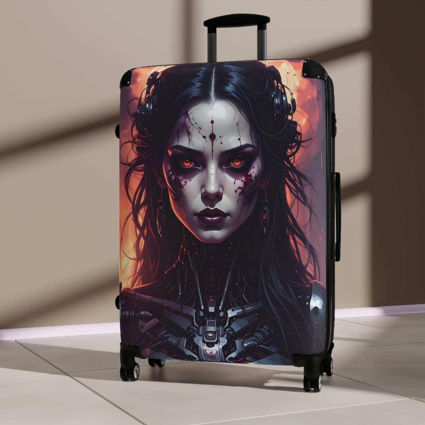Futuristic Travel Suitcase with Bold Design, Stylish Luggage for Adventurers, Unique Carry-On for Travelers, Great Gift for Geeks