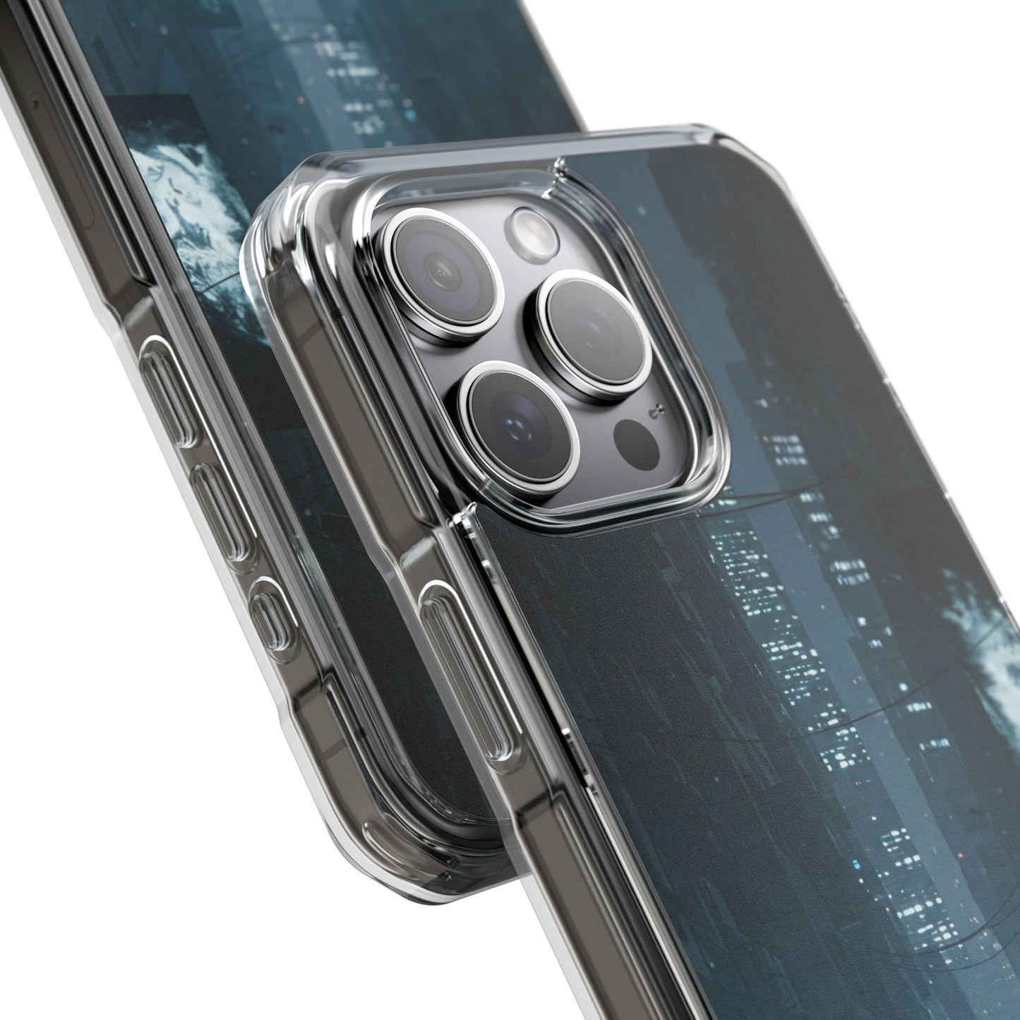 Magnetic Clear Impact Cases for Phones | Urban Nightscape Design | Unique Phone Accessories, Gift for Tech Lovers, Protective Cases