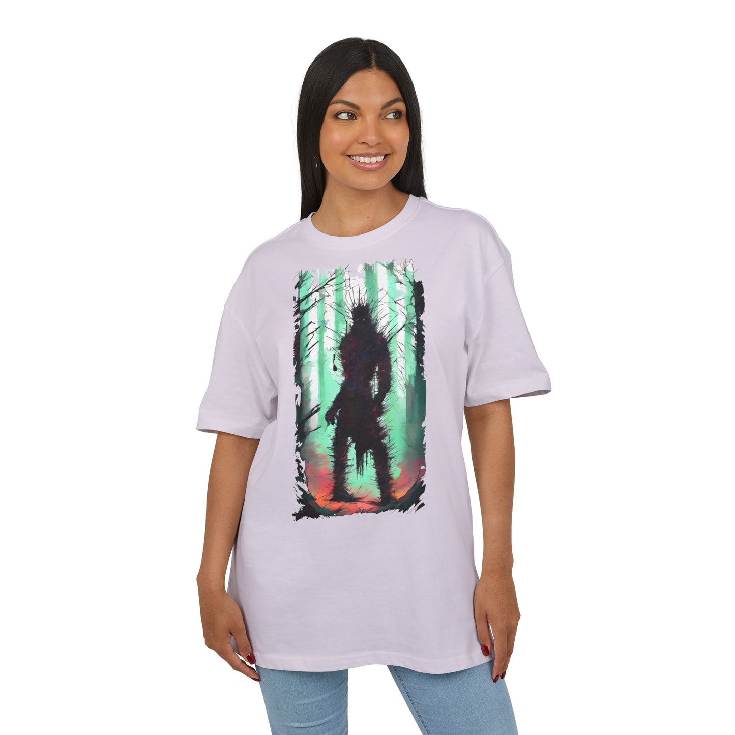 Unisex Oversized Graphic Tee with Forest Silhouette | Comfy Casual Wear, Gift for Nature Lovers, Ideal for Camping, Hiking, Everyday Style