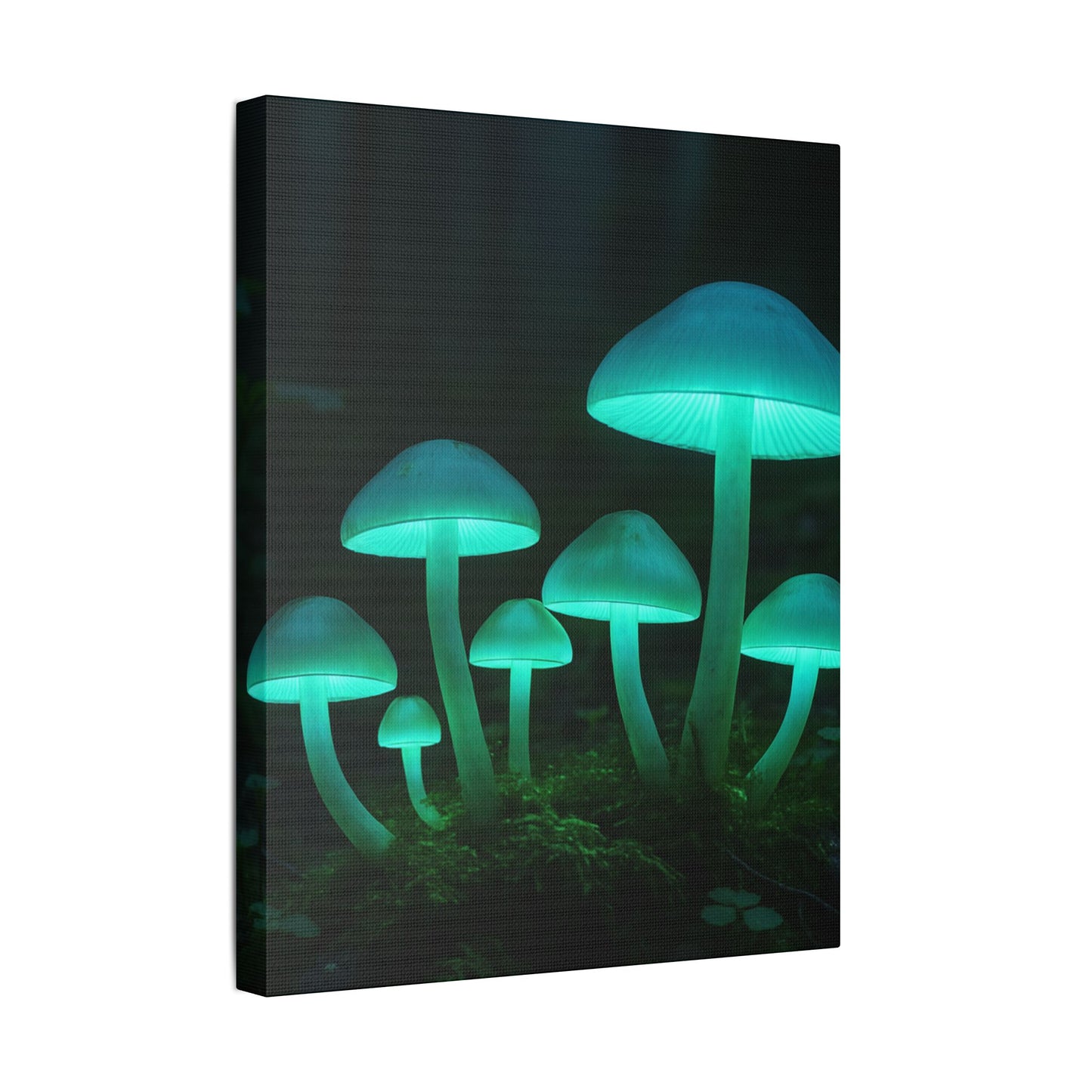 Glowing Mushroom Canvas Art Print, Mystical Wall Decor, Nature Lovers Gift, Home Aesthetic, Unique Artwork for Bedrooms, Living Rooms