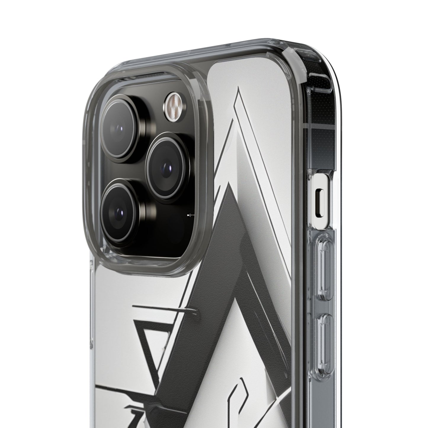 Clear Phone Case with Abstract Edgy Design Print