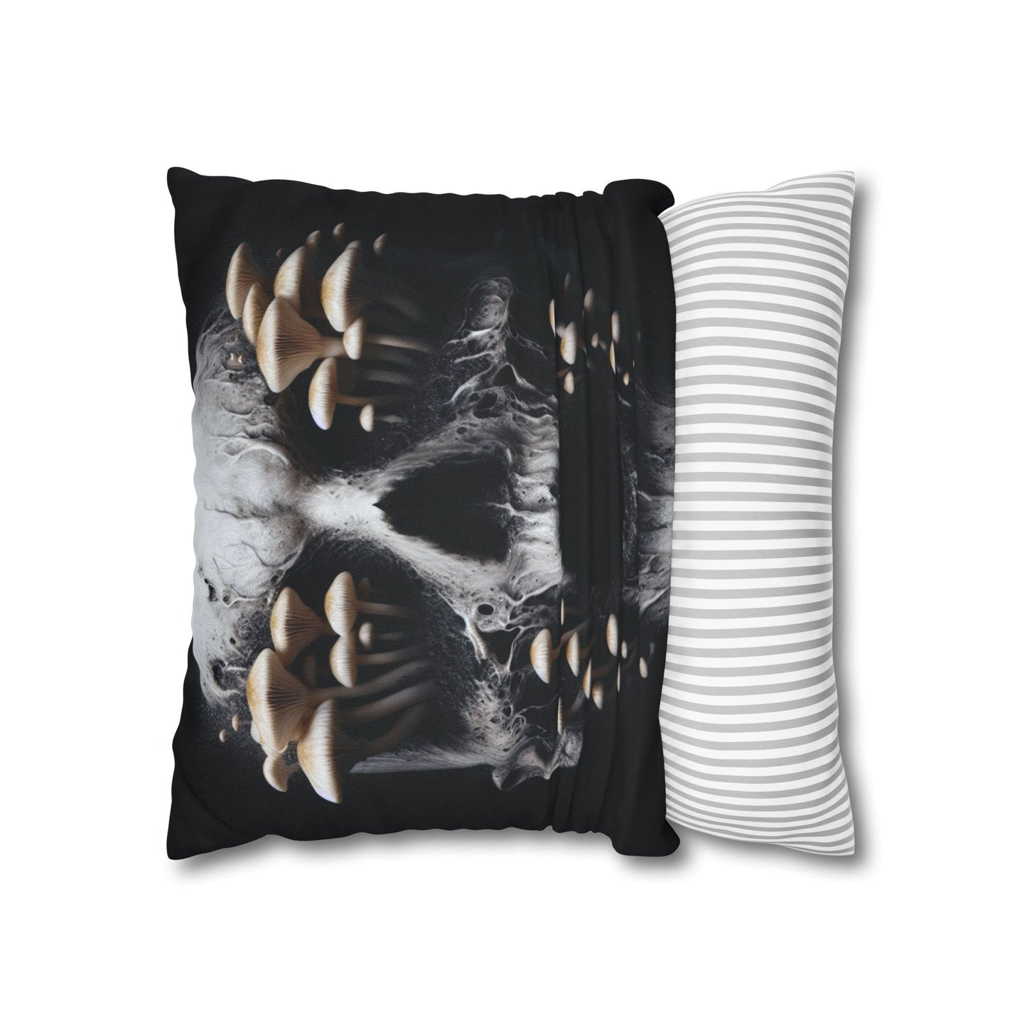 Gothic Mushroom Skull Pillowcase - Home Decor, Halloween, Gothic Style, Unique Gift, Bed and Couch Accent