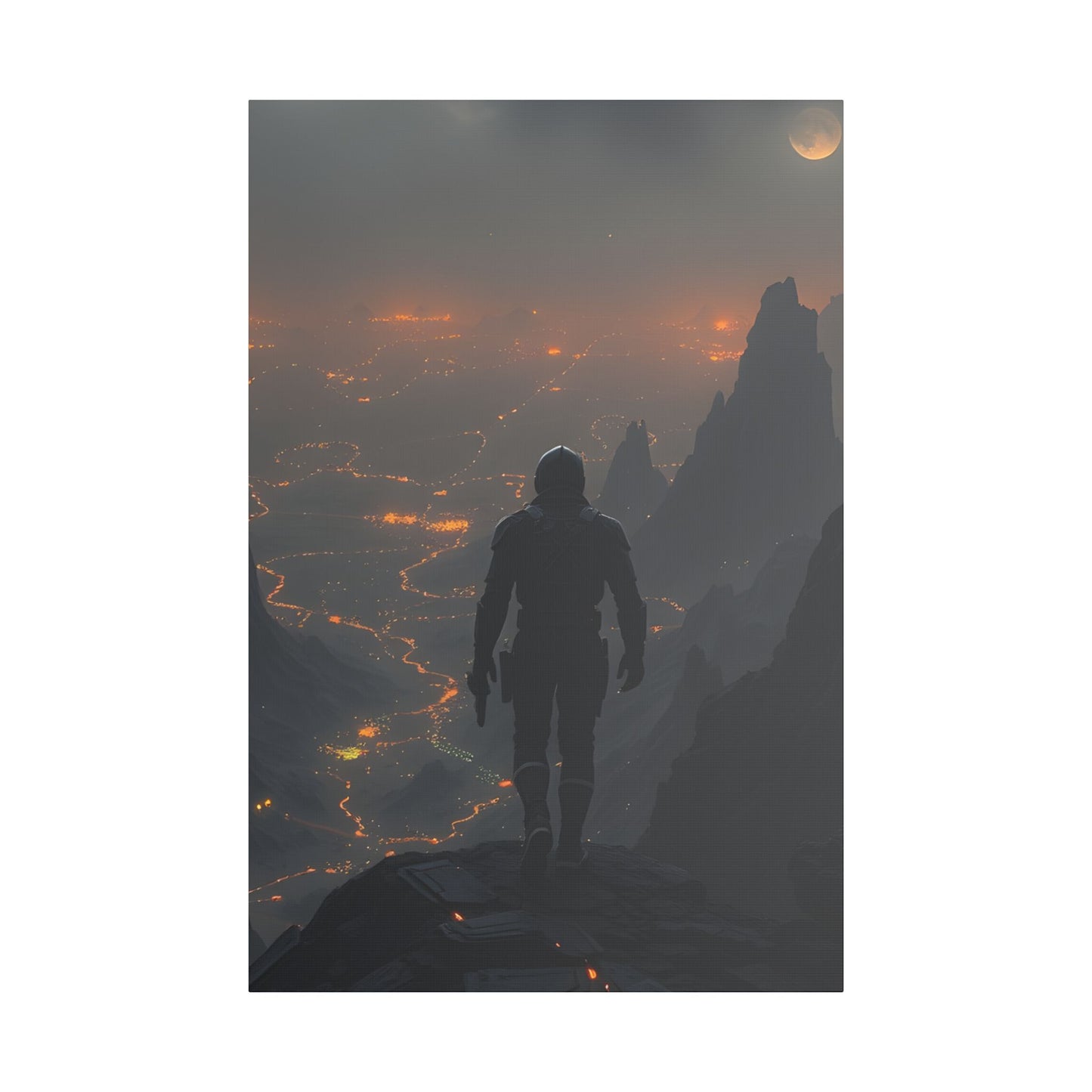 Stretched Canvas Art Print, Adventure Wall Decor, Sci-Fi Home Decor, Gamer Room Decoration, Unique Gift Idea