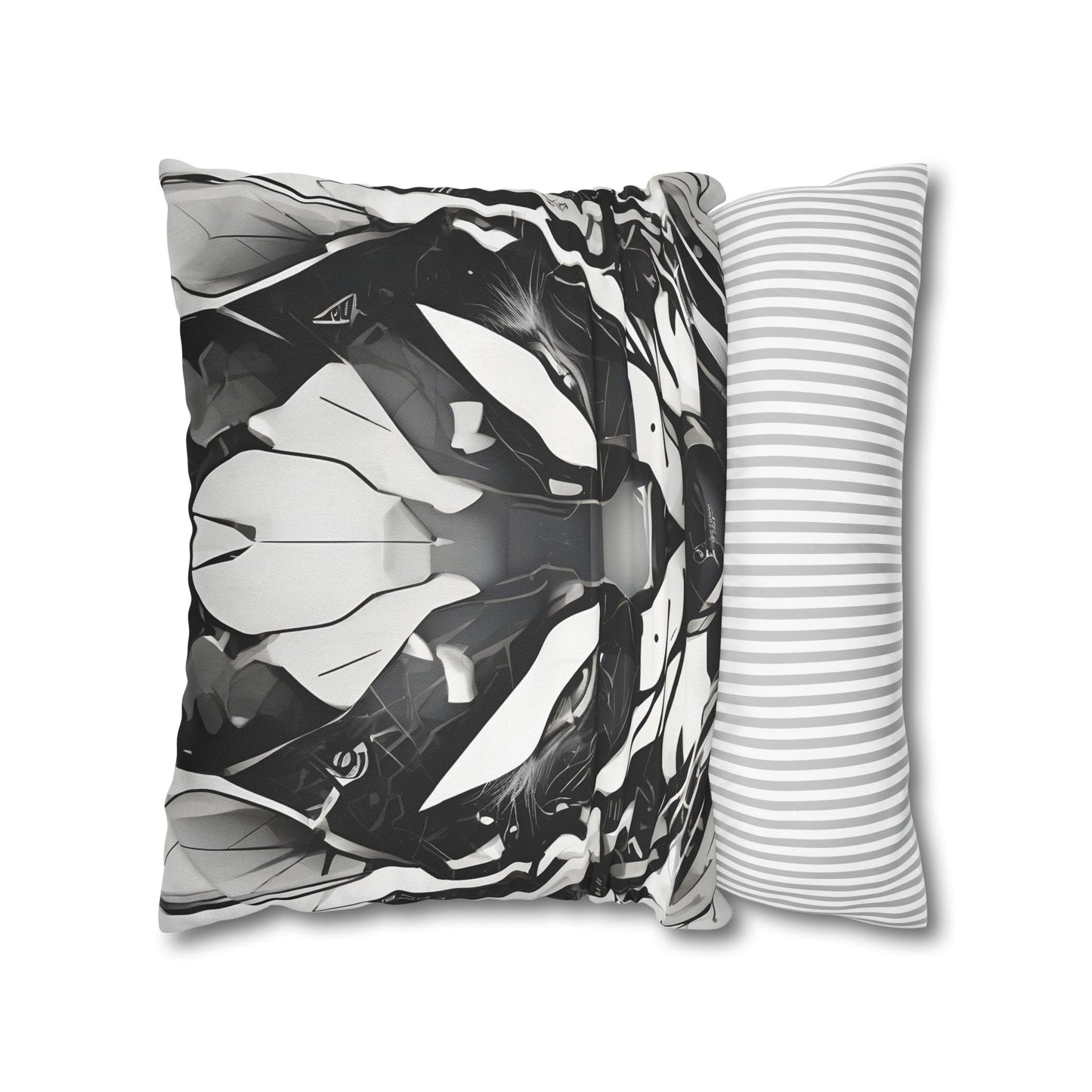 Square Pillowcase with Edgy Cyber Design