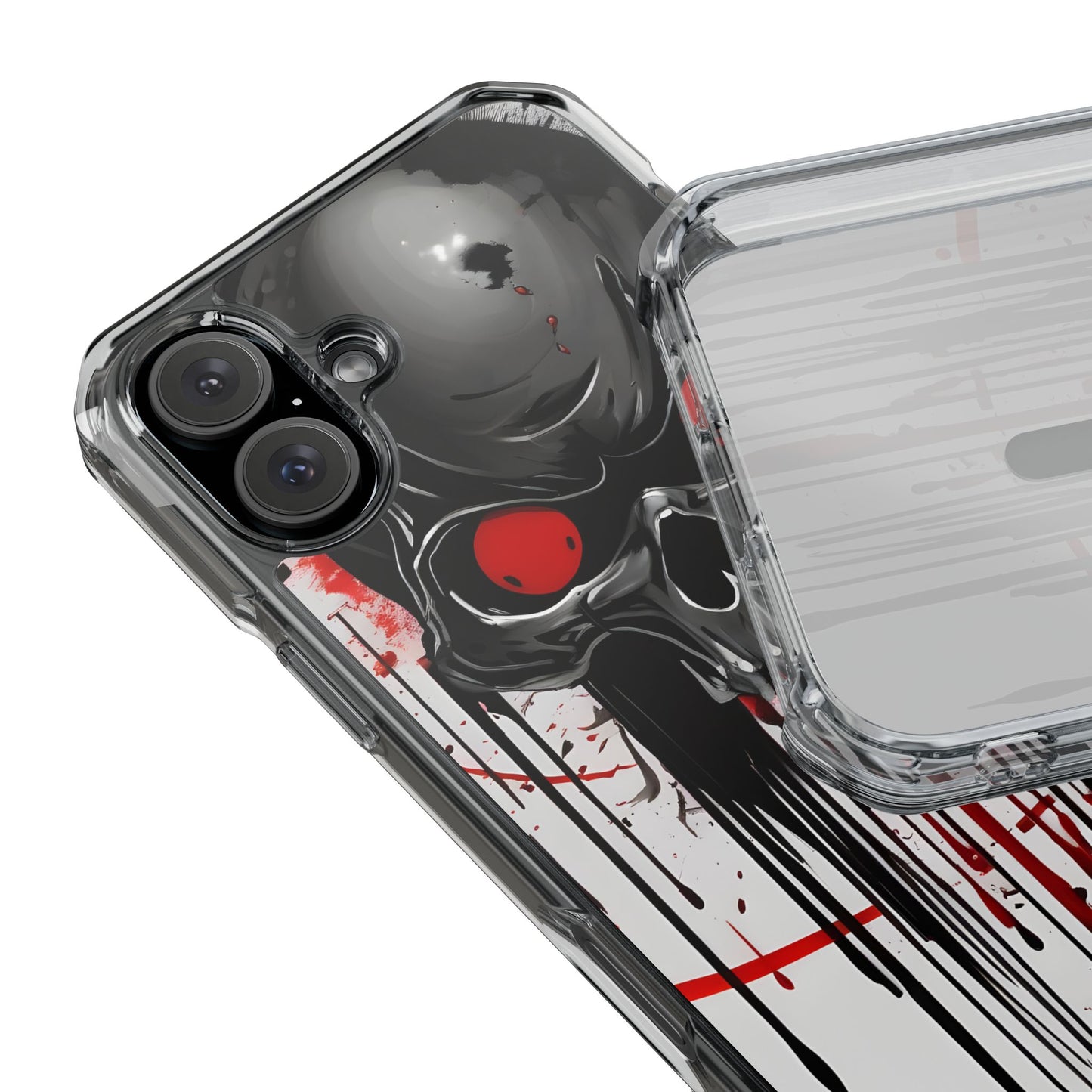 Edgy Skull Design Phone Case, Unique Protective Case, Magnetic Impact Case, Halloween Gift, Skull Lover Accessory